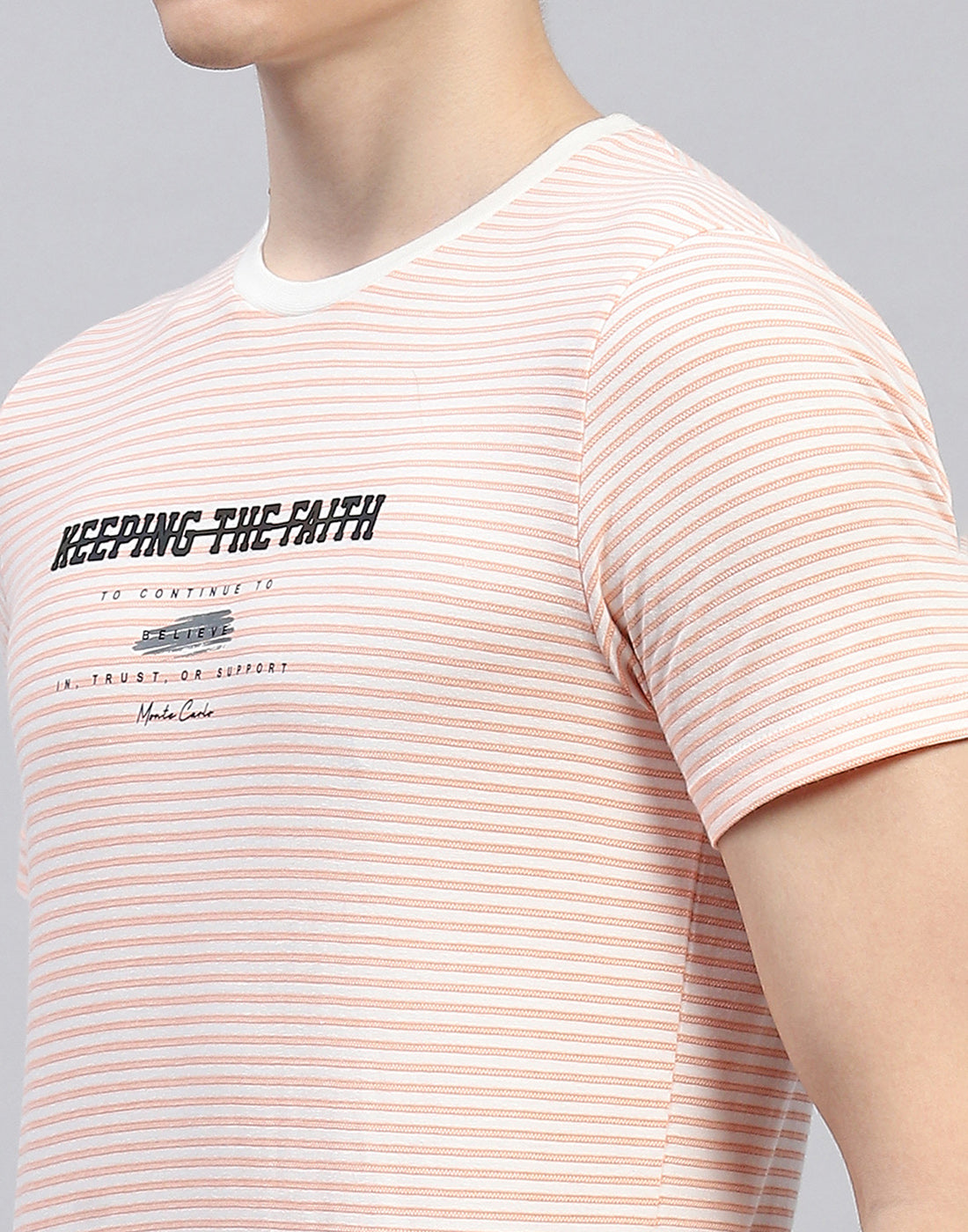 Men Pink Printed Round Neck Half Sleeve T-Shirt