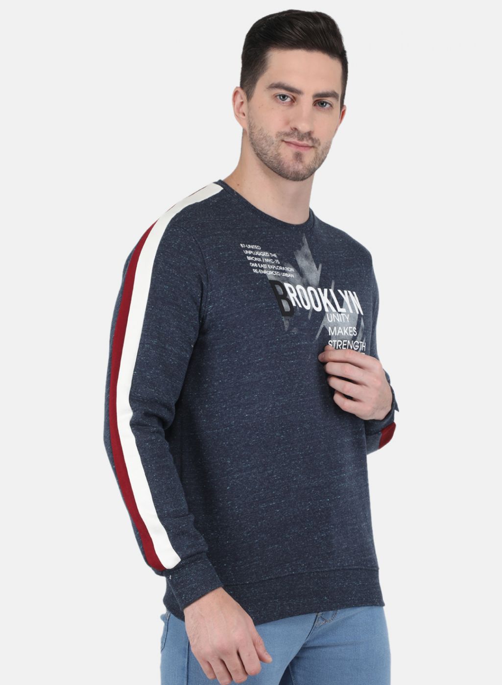 Men Blue Solid Sweatshirt