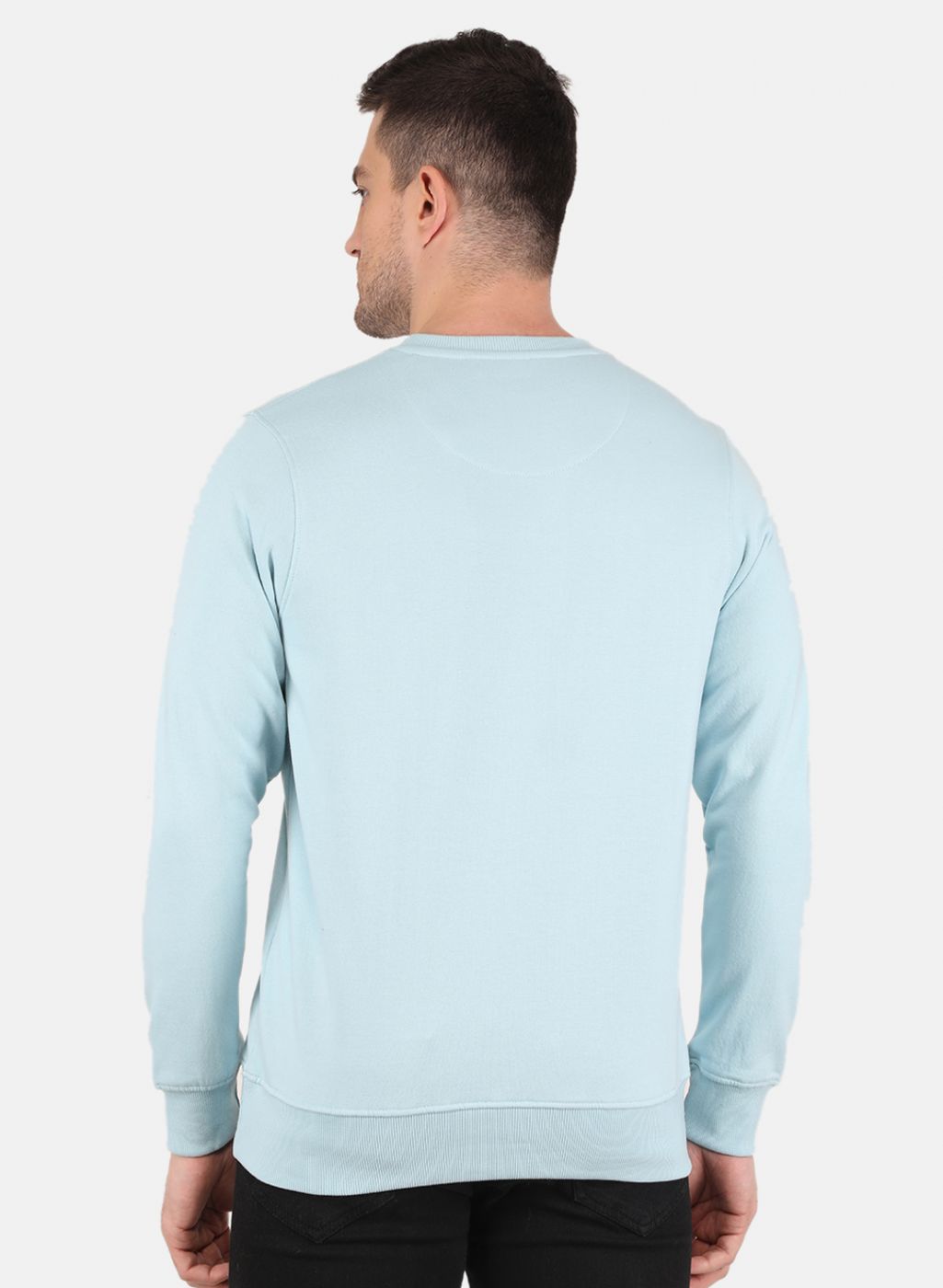 Men Blue Solid Sweatshirt