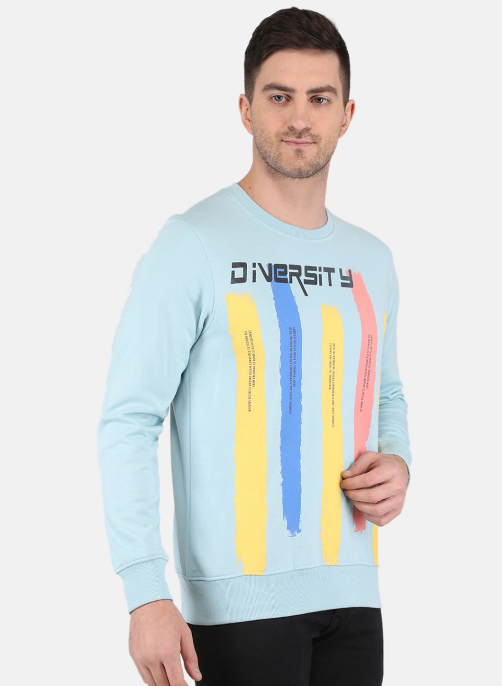 Men Blue Solid Sweatshirt