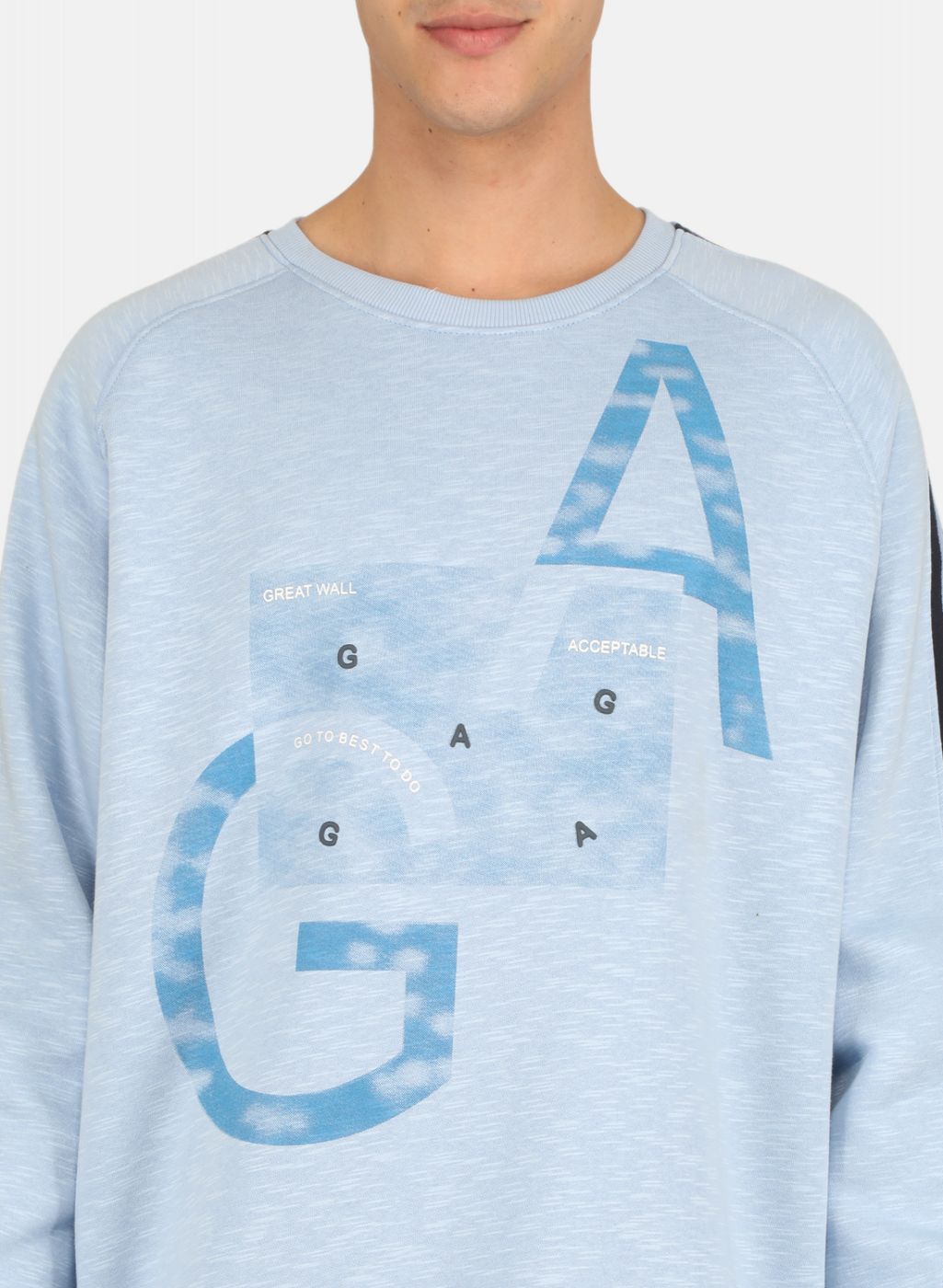 Men Blue Solid Sweatshirt