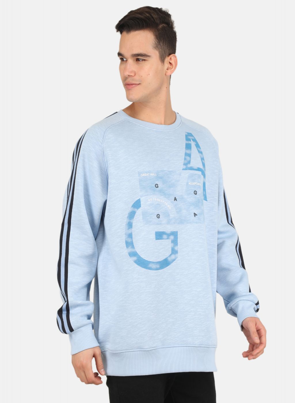 Men Blue Solid Sweatshirt