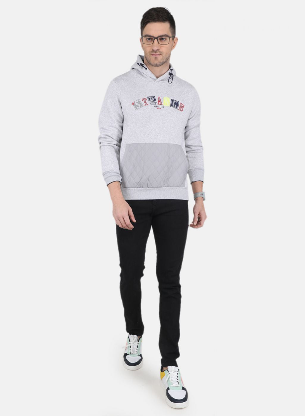 Men Grey Solid Sweatshirt