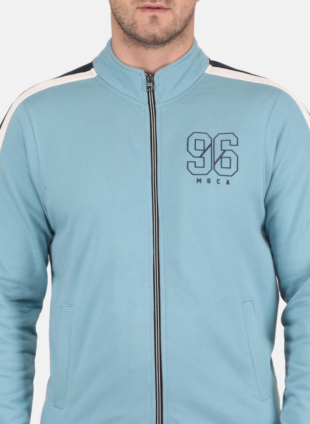 Men Blue Solid Sweatshirt