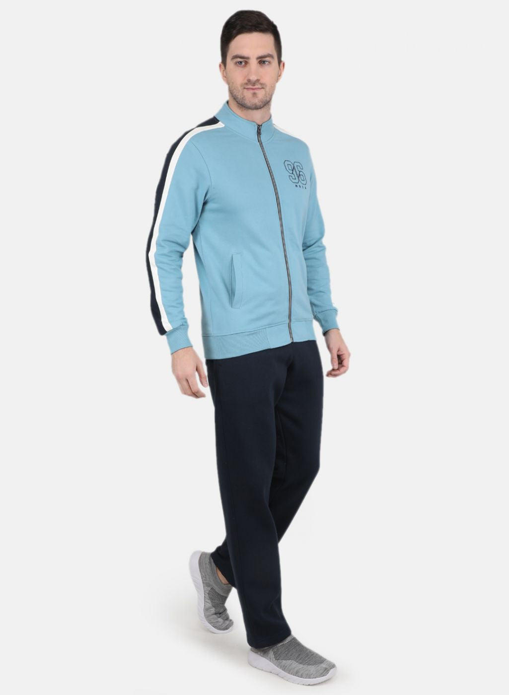 Men Blue Solid Sweatshirt