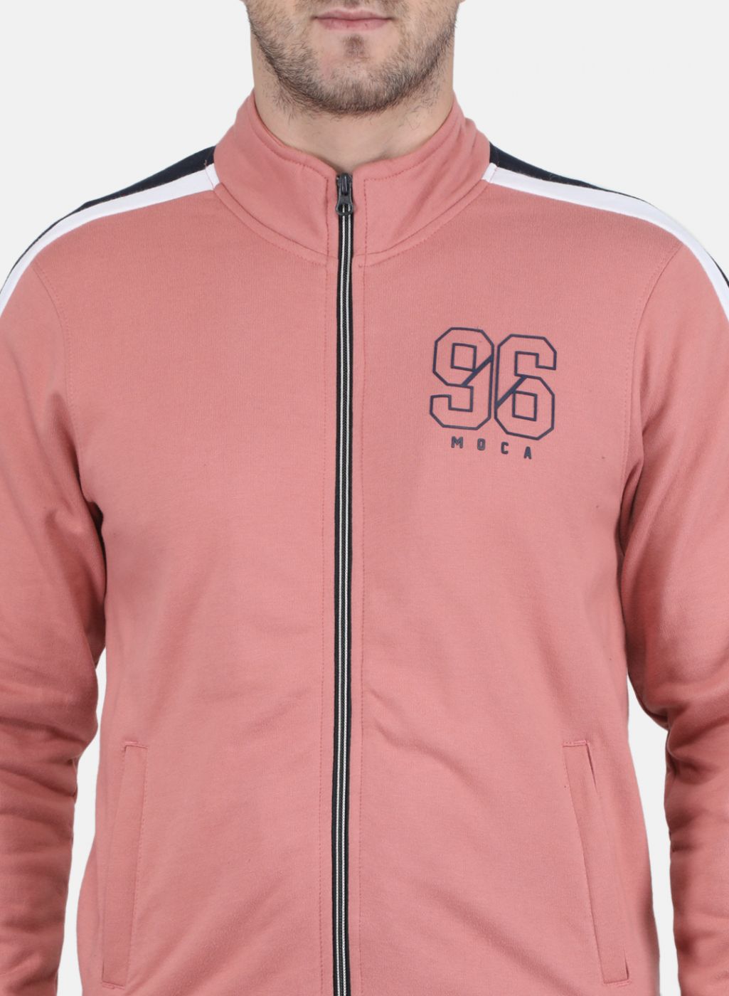 Men Light Pink Solid Sweatshirt