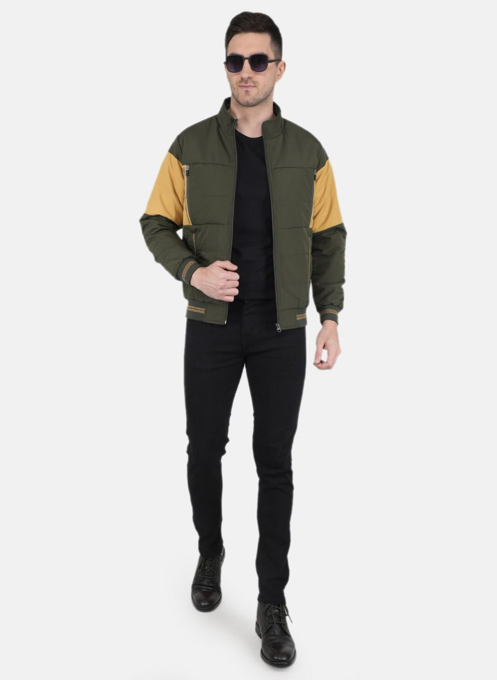 Men Olive Solid Sweatshirt