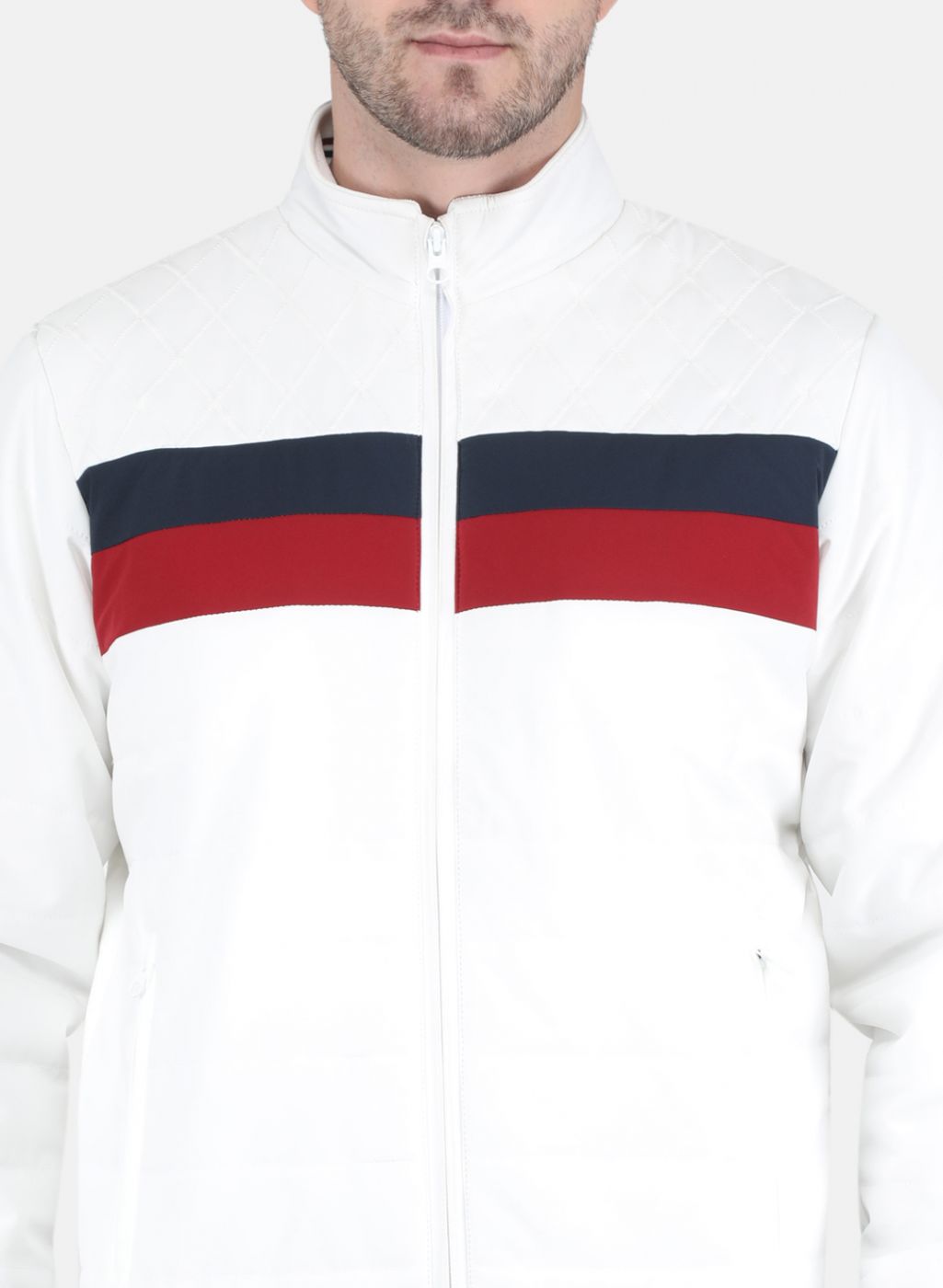 Men White Solid Sweatshirt