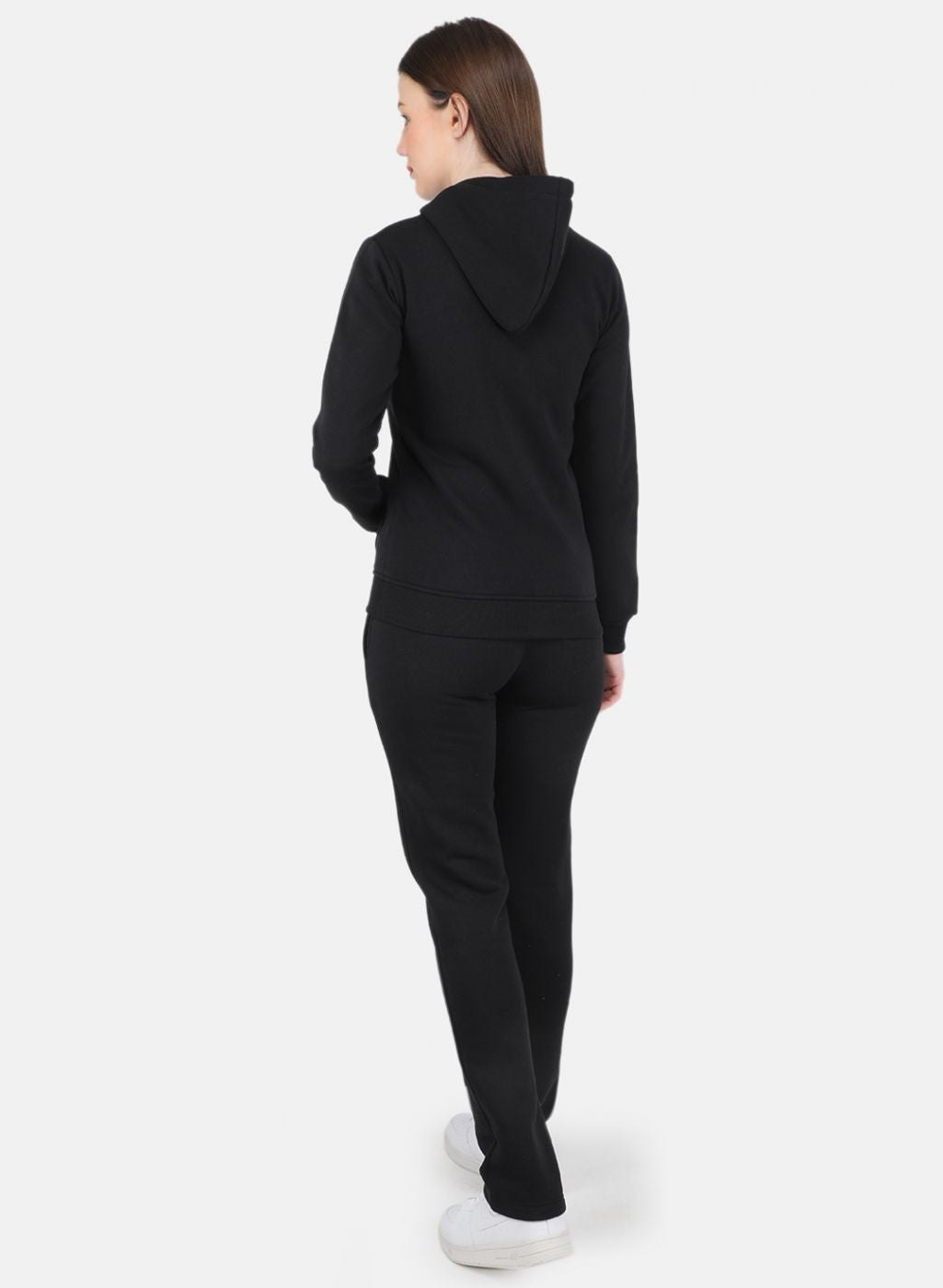 Women Black Solid Tracksuit