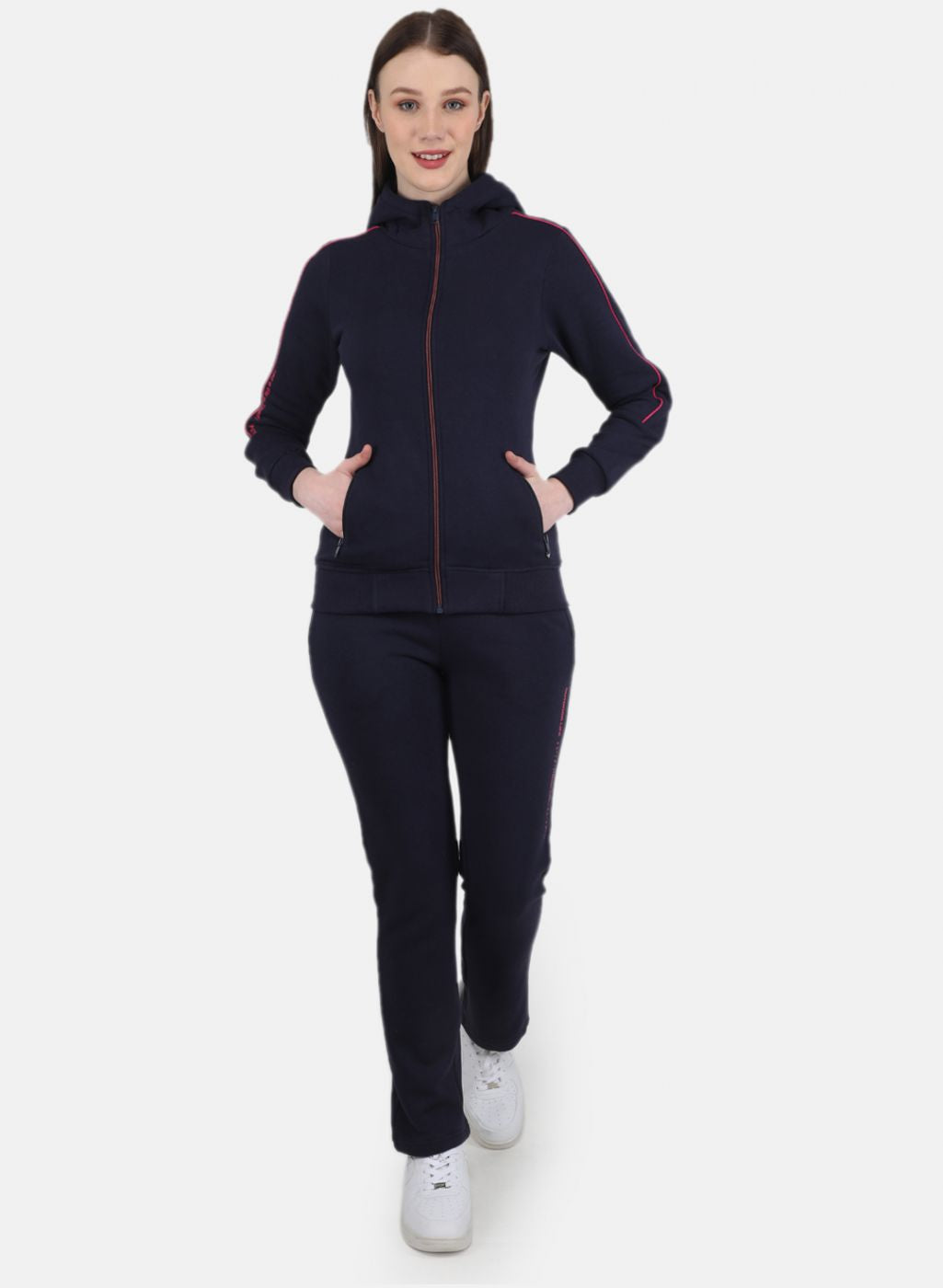 Women NAvy Blue Solid Tracksuit