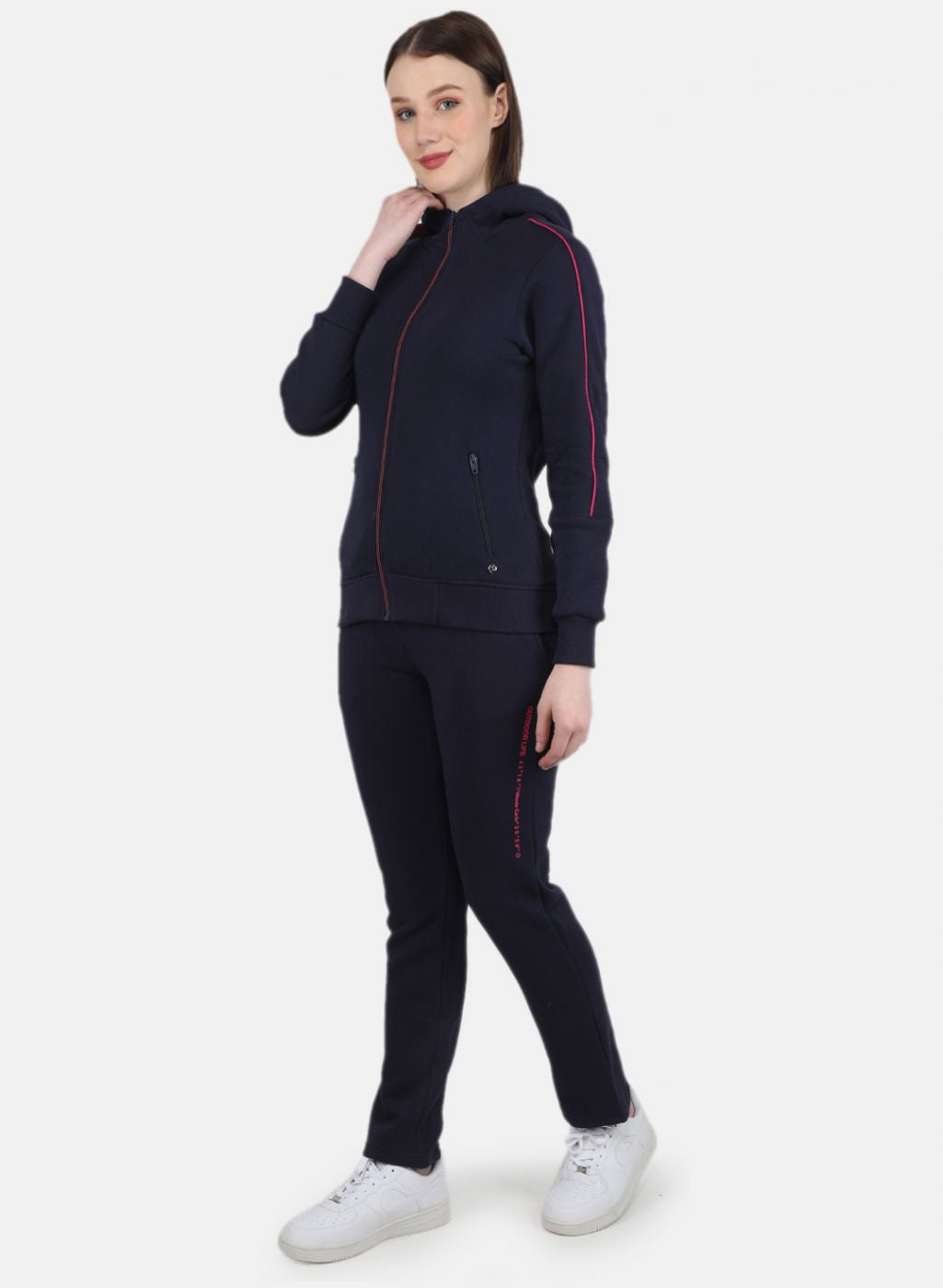 Women NAvy Blue Solid Tracksuit