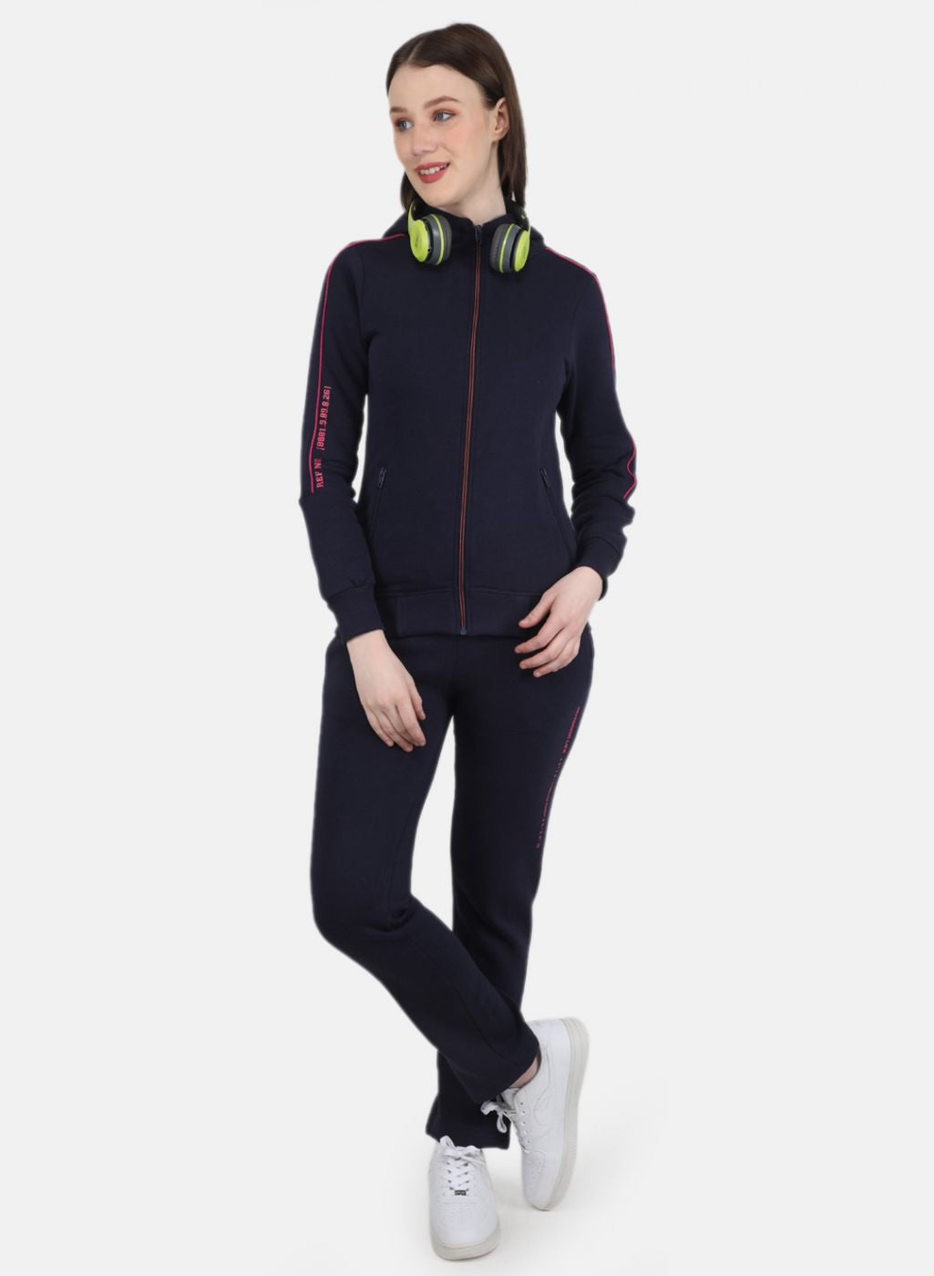 Women NAvy Blue Solid Tracksuit
