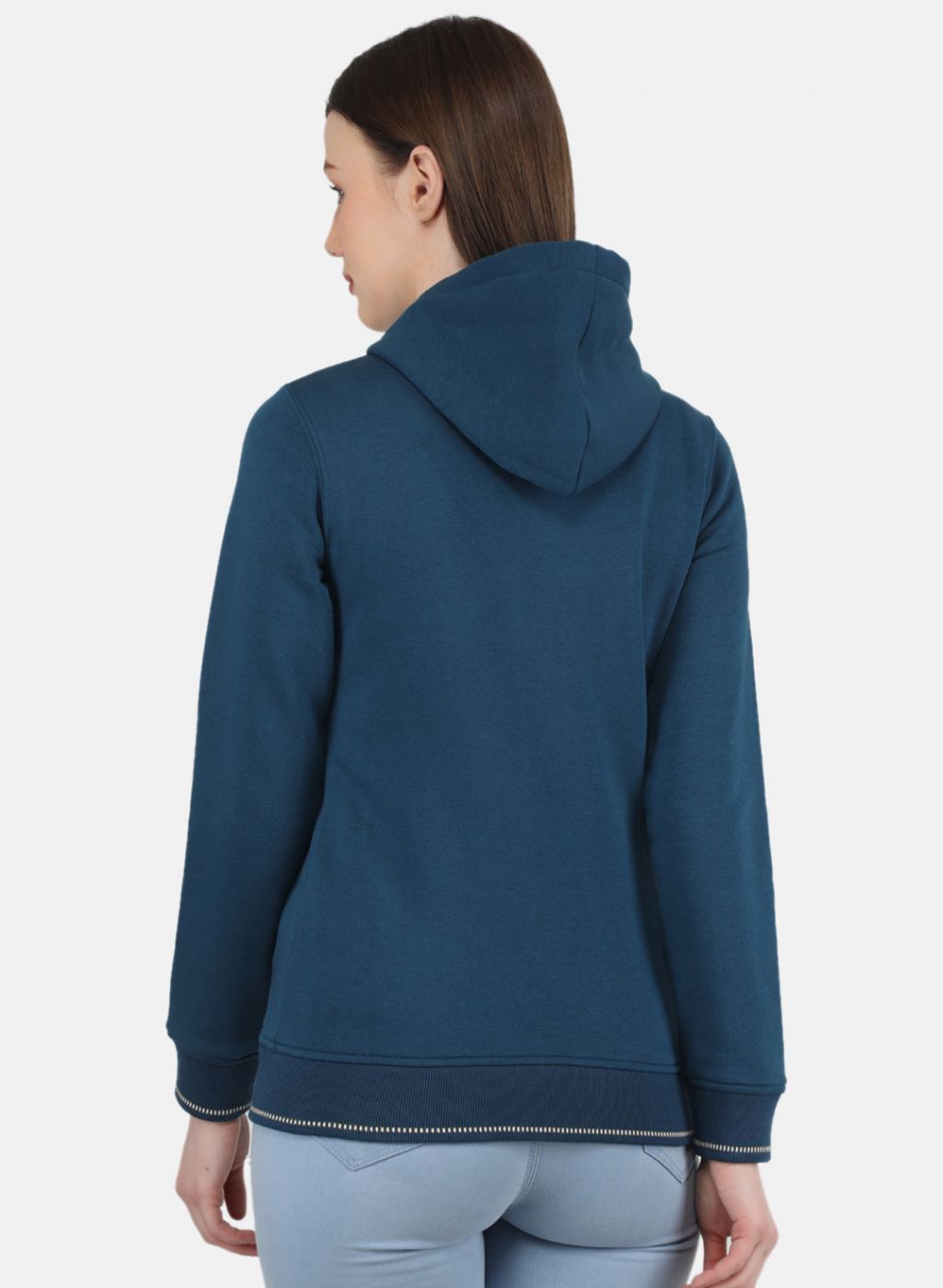 Women Blue Solid Sweatshirt