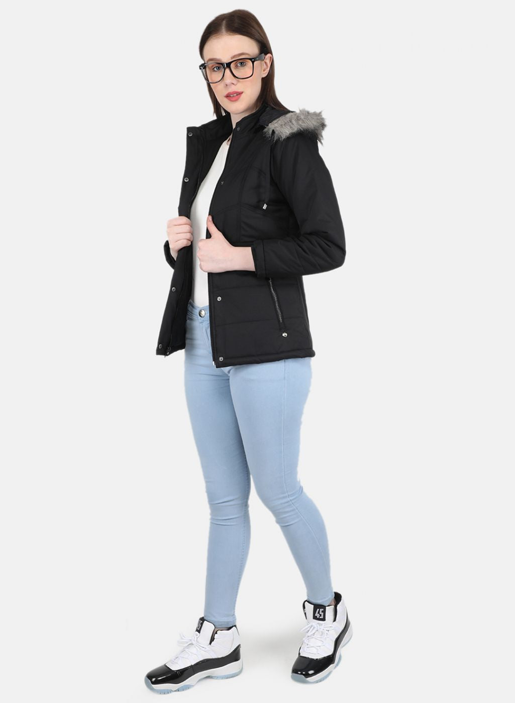 Women Black Solid Jacket