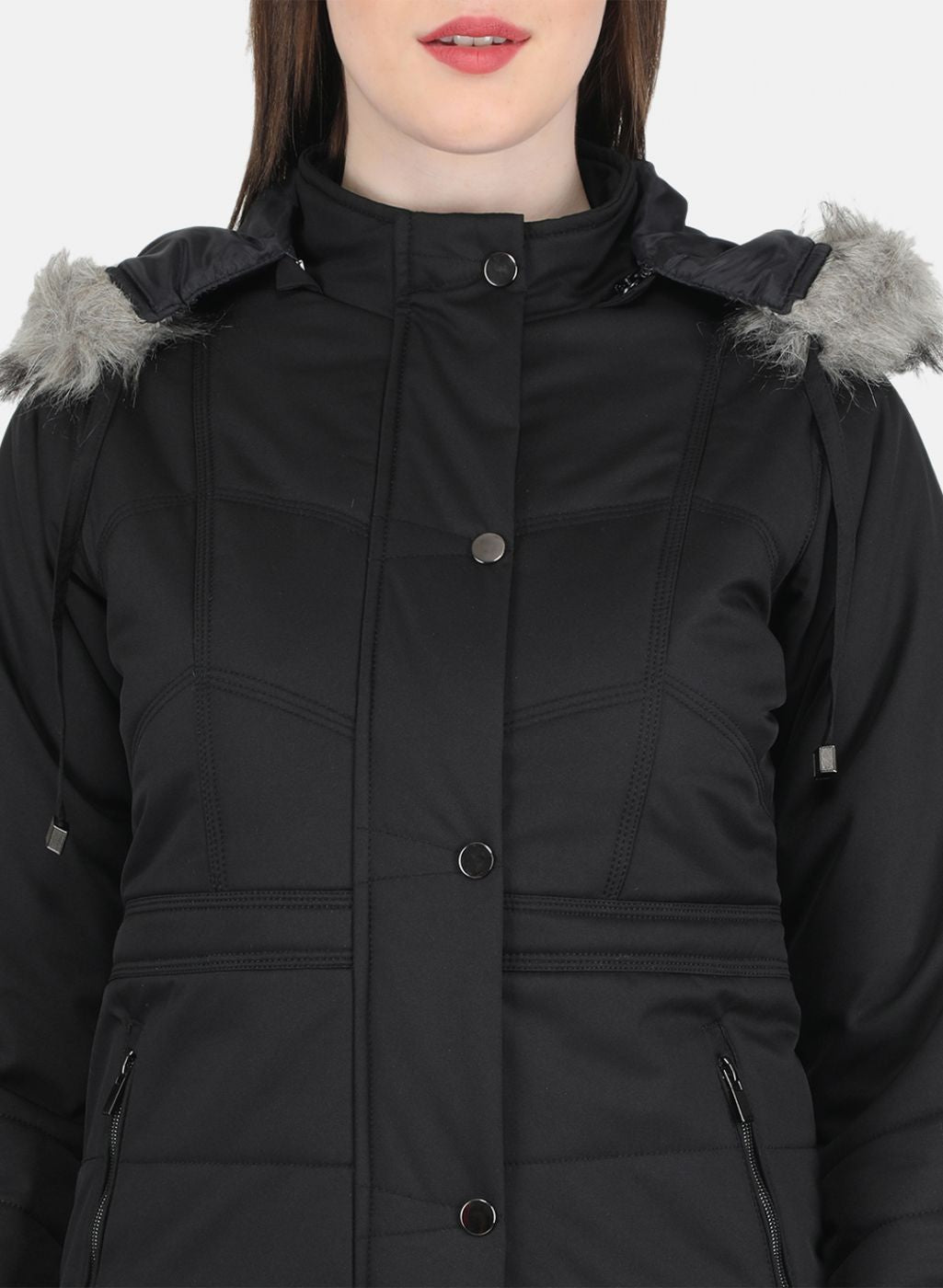 Women Black Solid Jacket