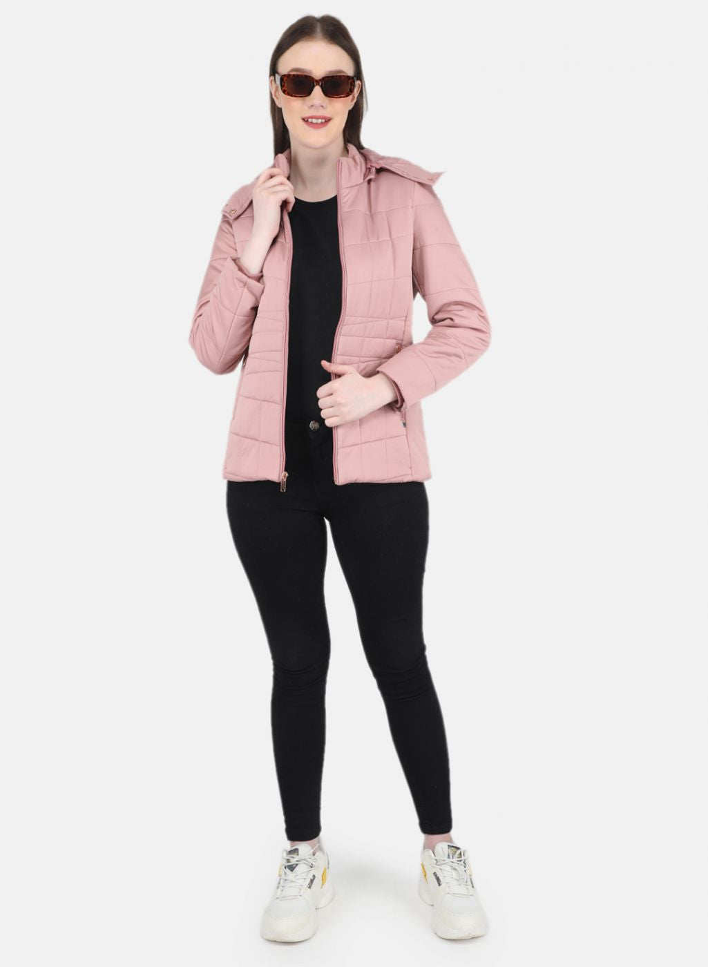 Women Pink Solid Jacket
