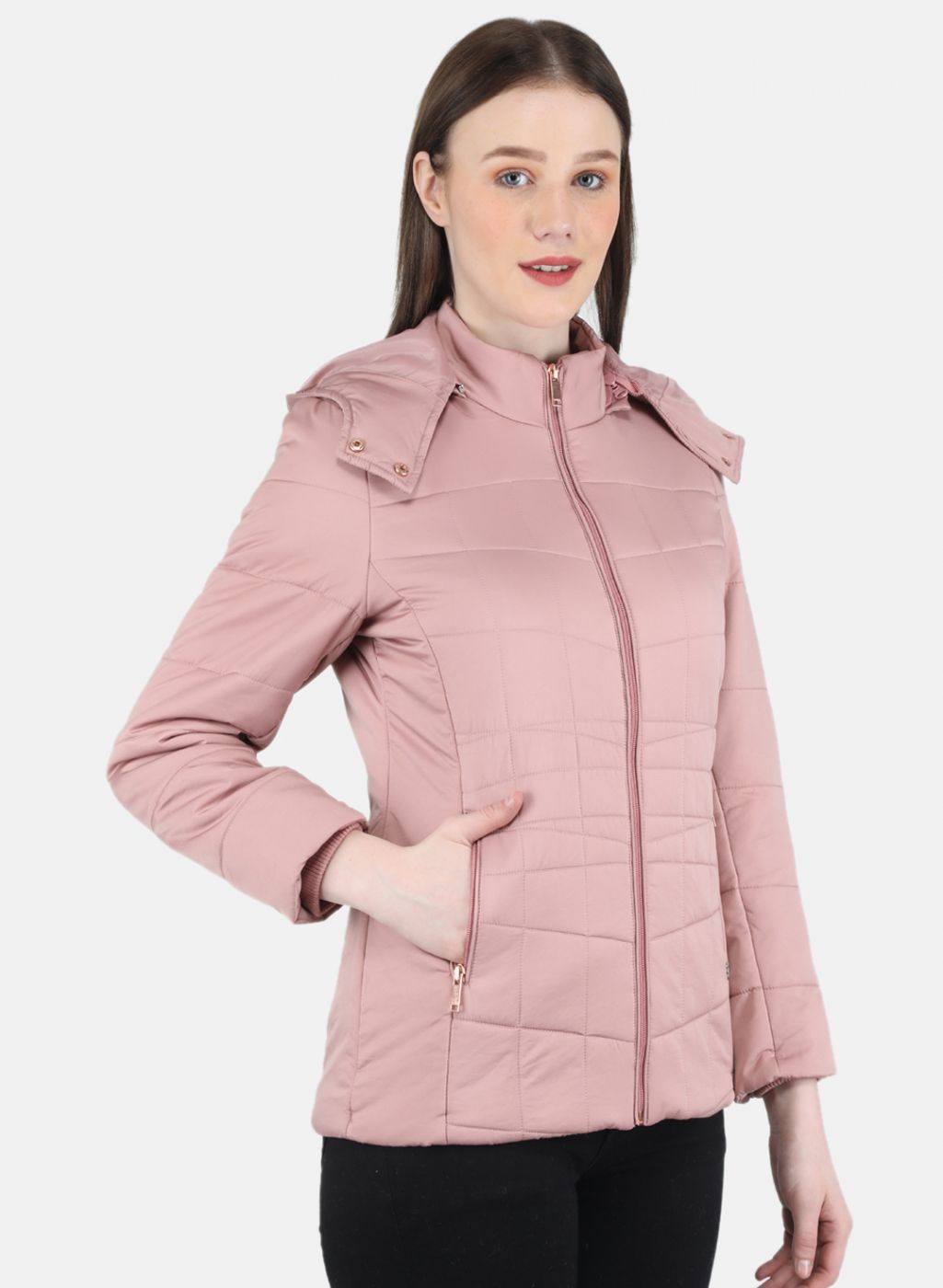 Women Pink Solid Jacket