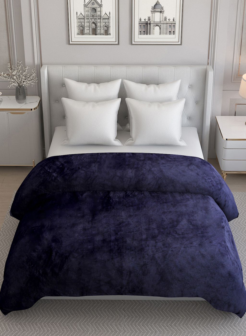 Printed Queen Blanket for AC Room - 240 GSM