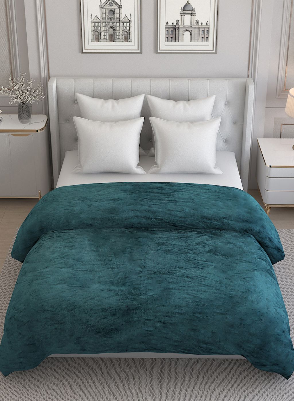 Printed Queen Blanket for AC Room - 240 GSM