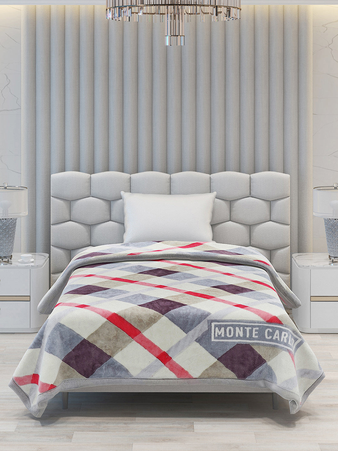 Checkered Single Bed Blanket for Mild Winter -2 Ply