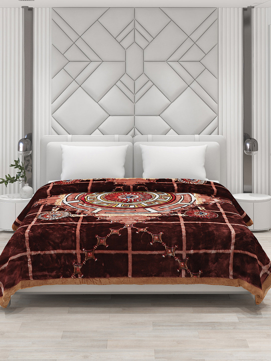 Printed Double Bed Blanket for Heavy Winter -2 Ply