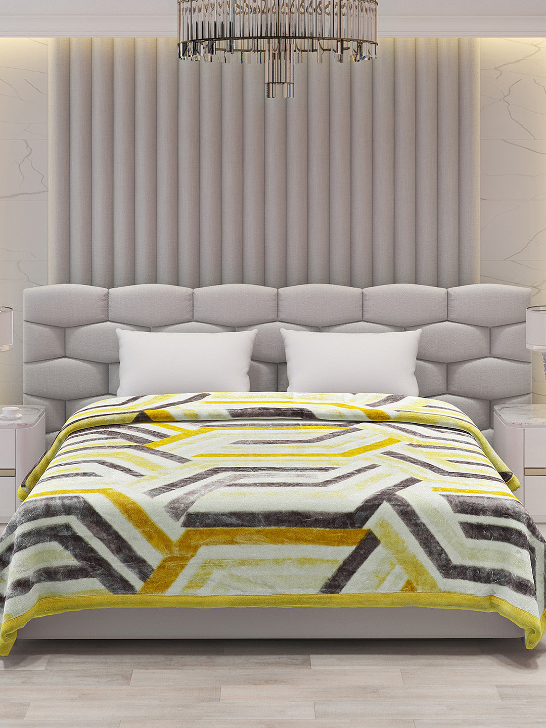 Printed Double Bed Blanket for Heavy Winter -3 Ply