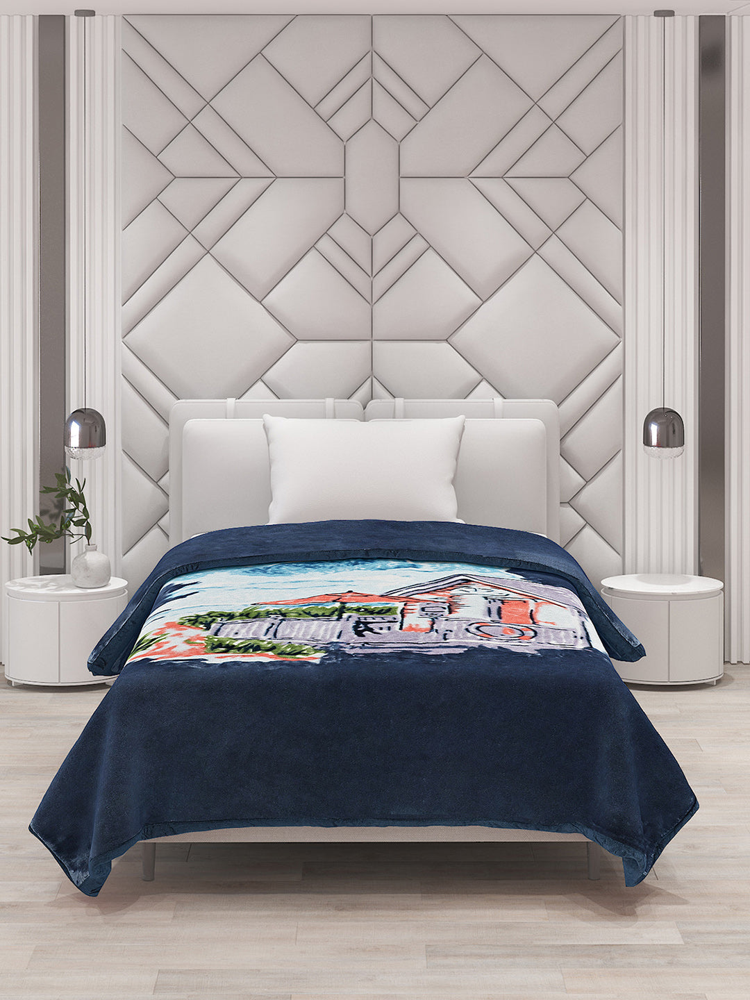 Printed Single Bed Blanket for Mild Winter -1 Ply