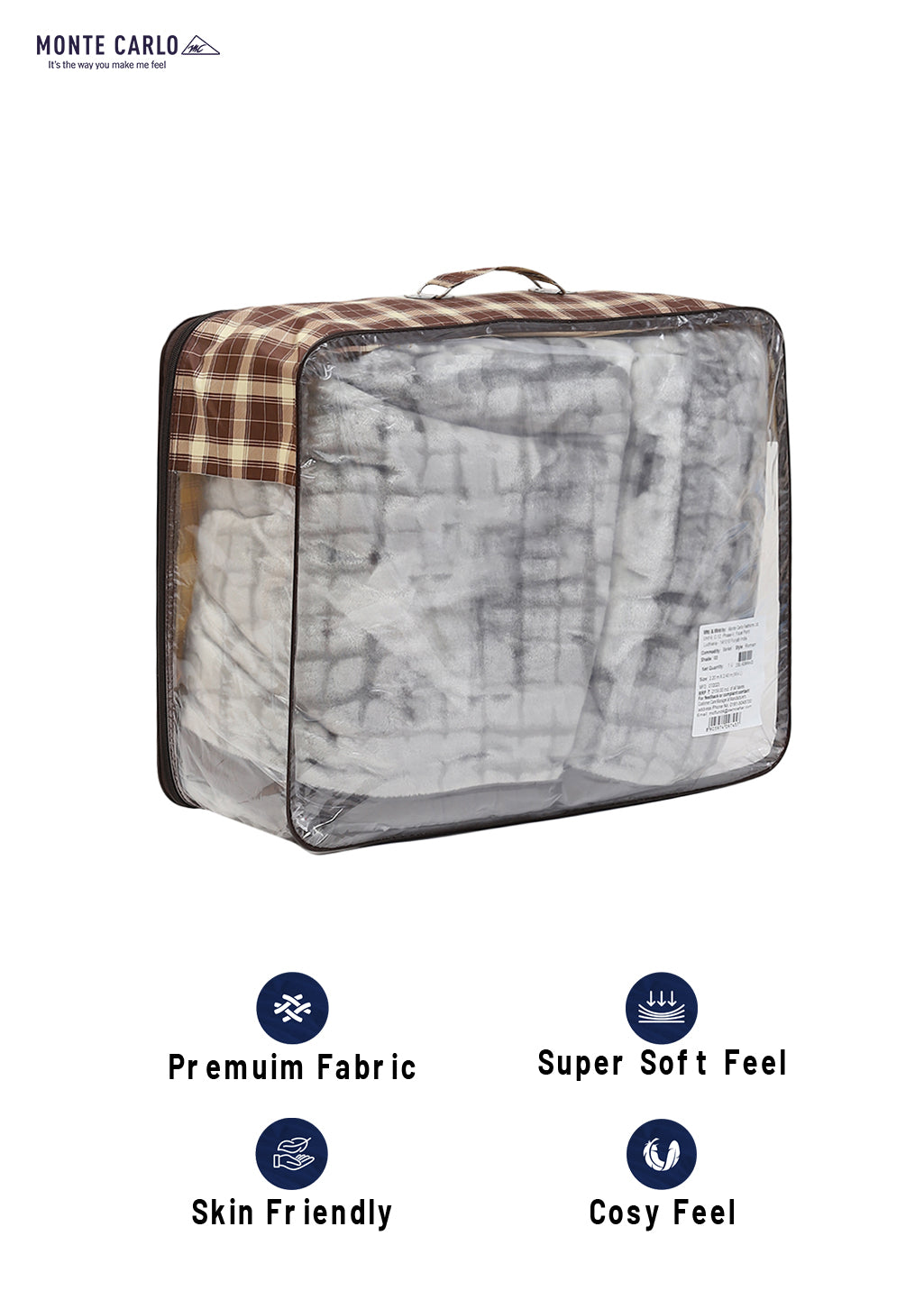 Printed Double Bed Blanket for Mild Winter -1 Ply