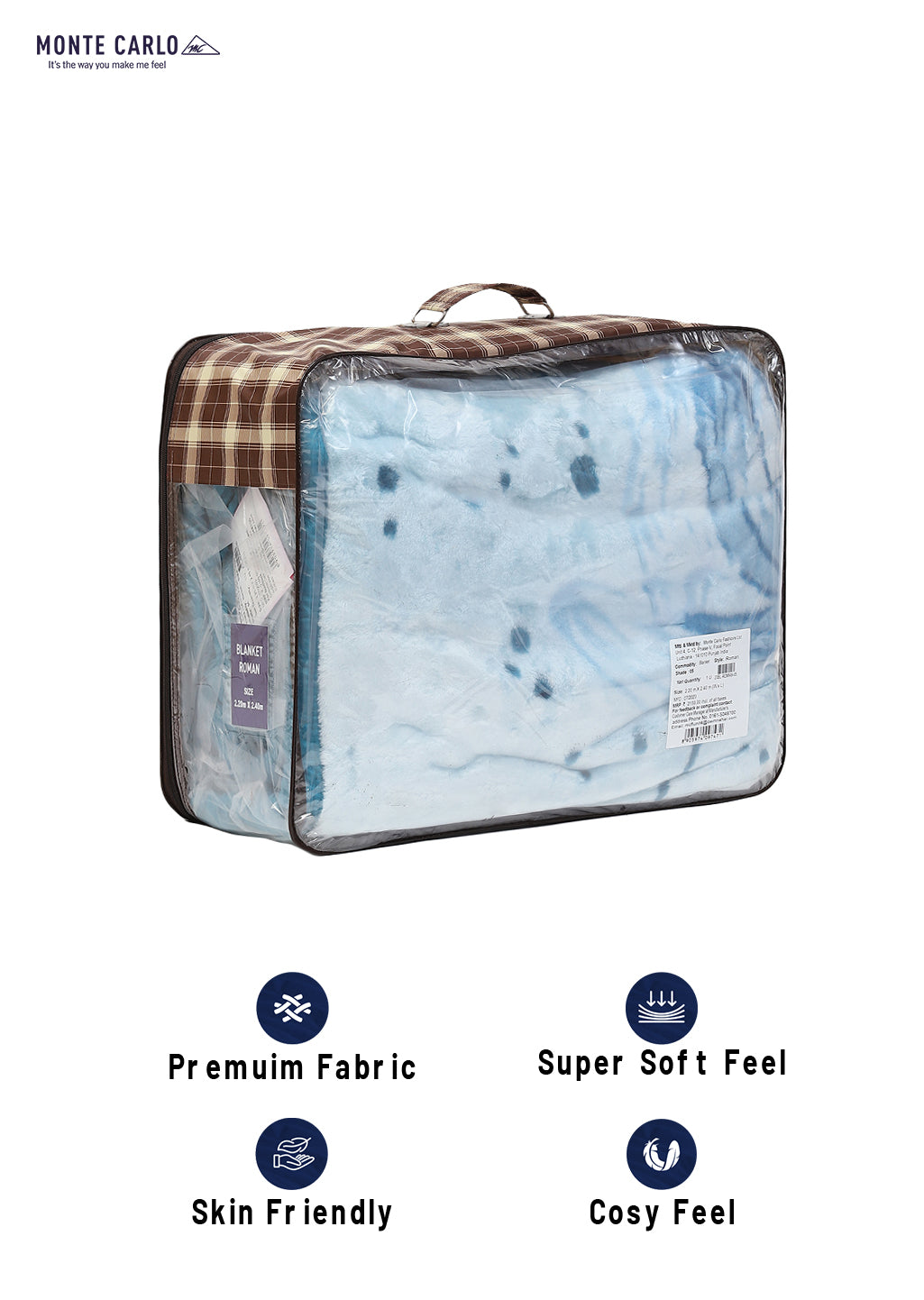 Printed Double Bed Blanket for Mild Winter -1 Ply