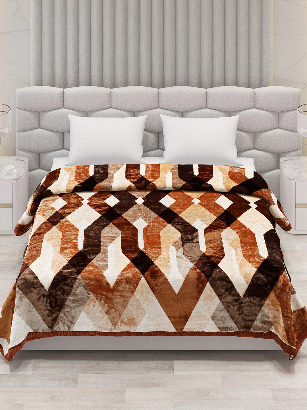 Printed Double Bed Blanket for Mild Winter -1 Ply