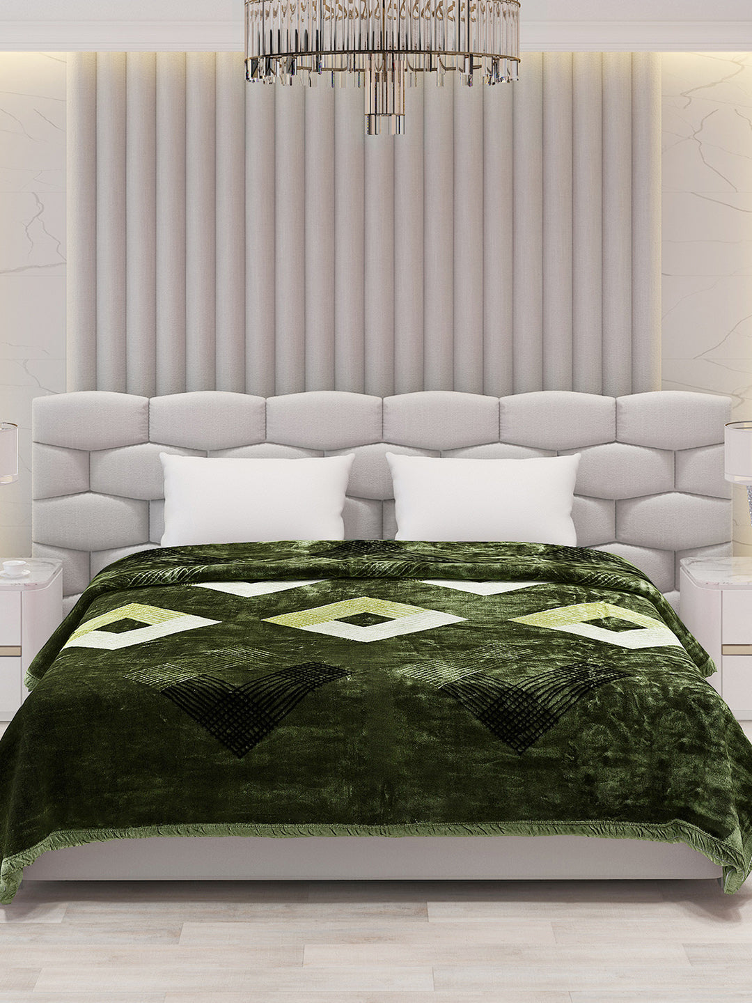 Printed Double Bed Blanket for Mild Winter -1 Ply