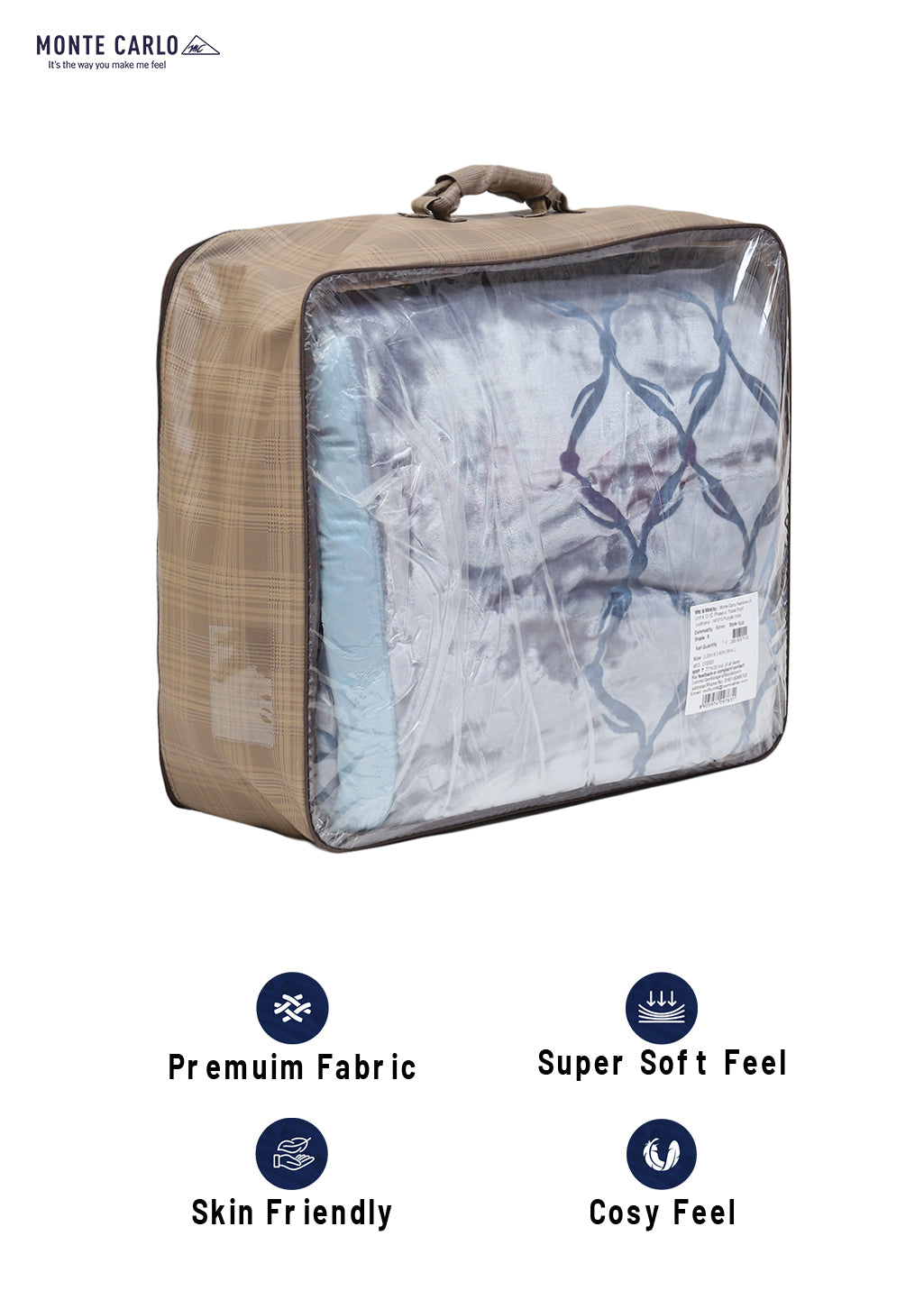 Printed Double Bed Blanket for Heavy Winter -2 Ply