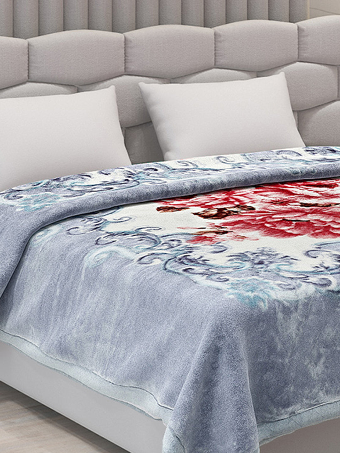 Printed Double Bed Blanket for Heavy Winter -3 Ply