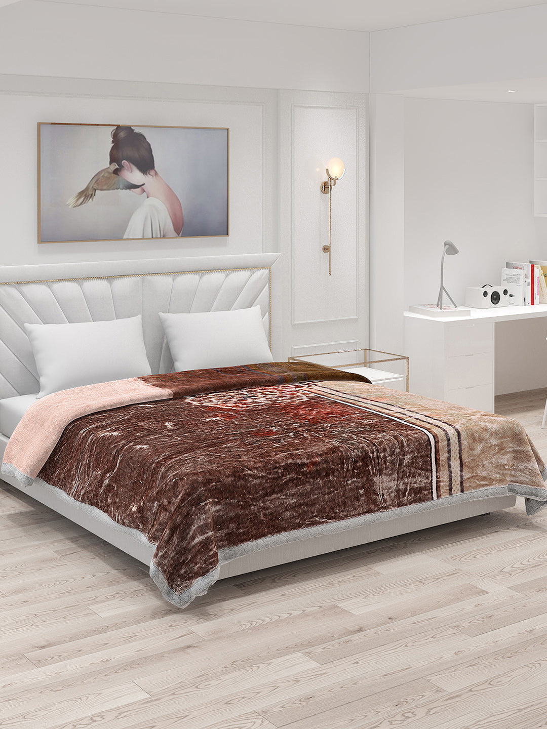 Printed Double Bed Blanket for Heavy Winter -2 Ply