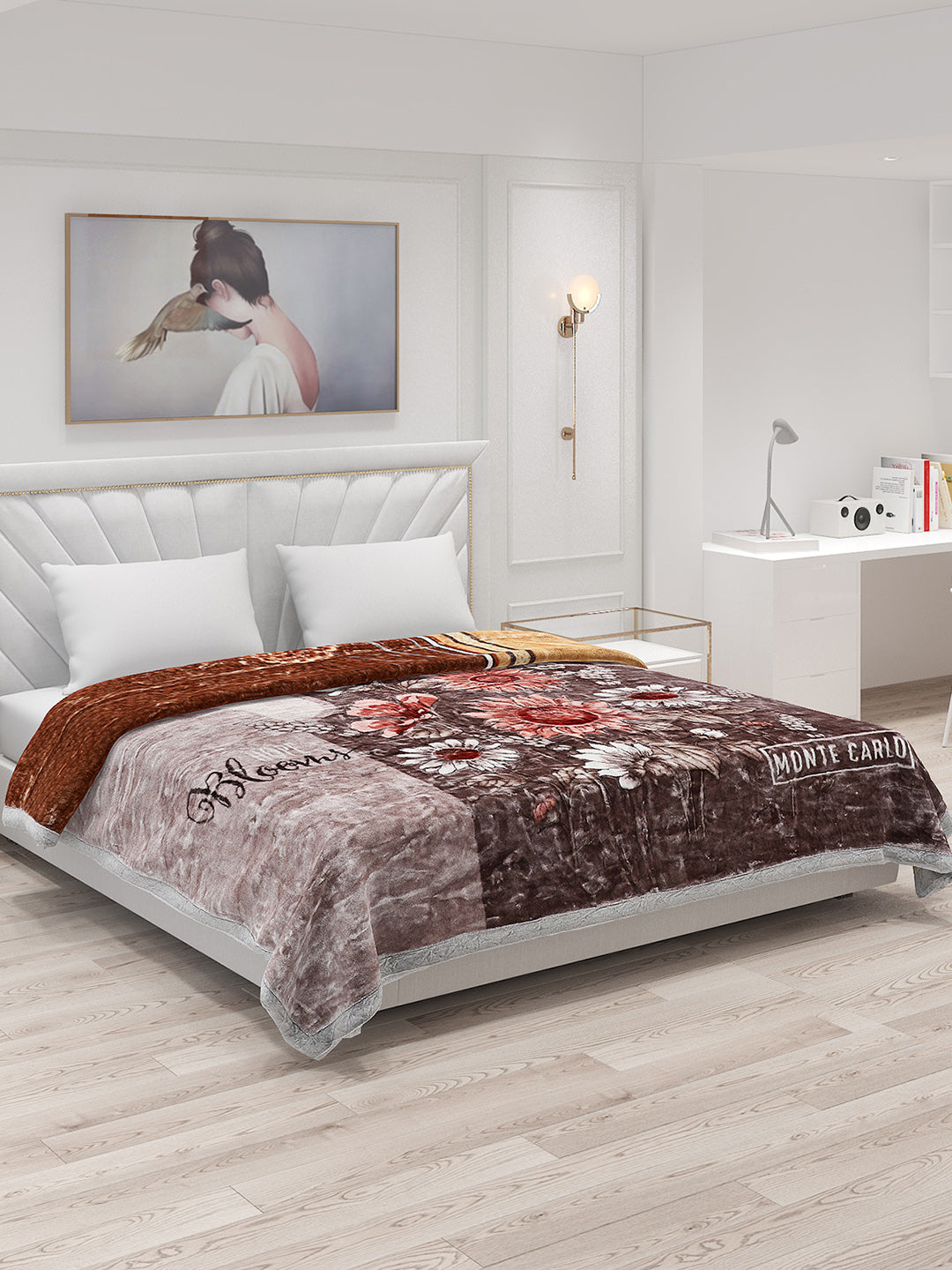 Printed Double Bed Blanket for Heavy Winter -2 Ply