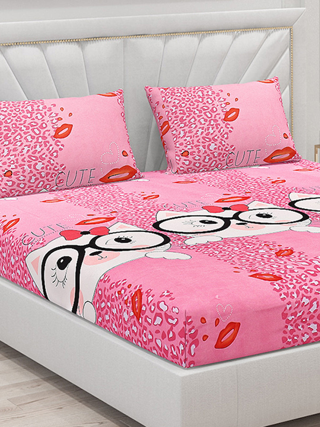 120 GSM  Polyester Double Bed Bedsheet with 2 Pillow Covers - Updated - Updated - Updated