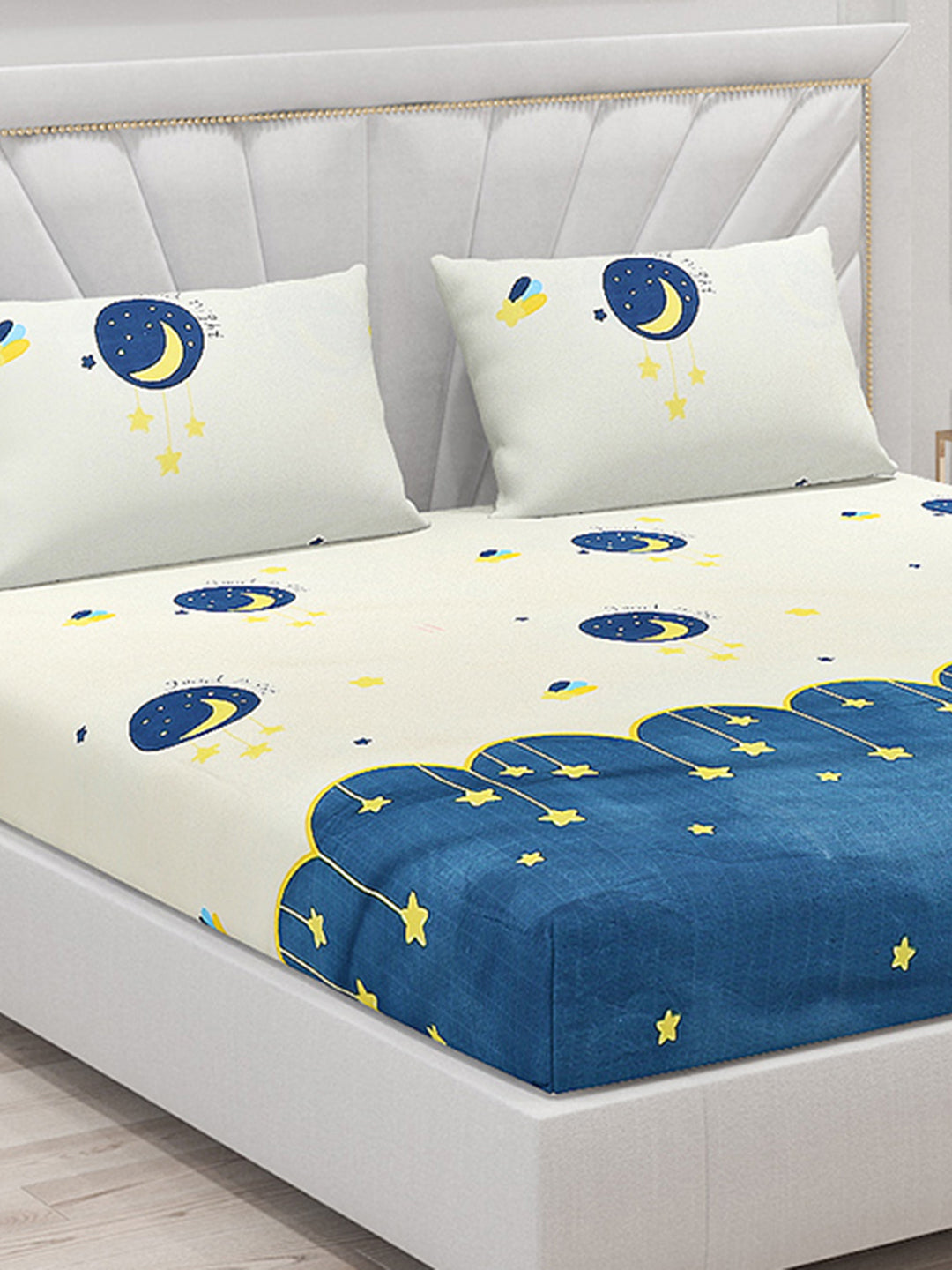 120 GSM  Polyester Double Bed Bedsheet with 2 Pillow Covers - Updated - Updated - Updated