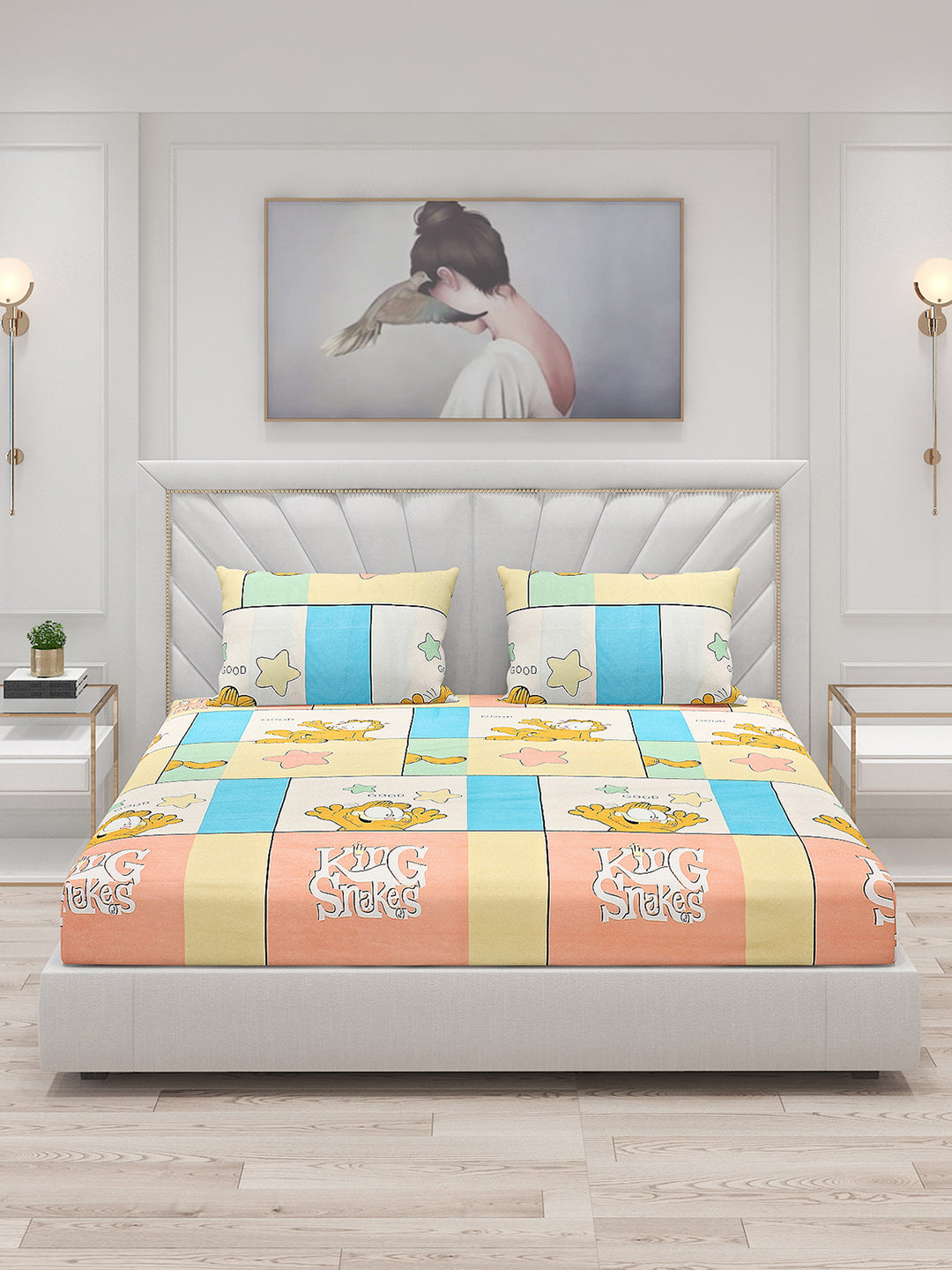 120 GSM  Polyester Double Bed Bedsheet with 2 Pillow Covers - Updated - Updated