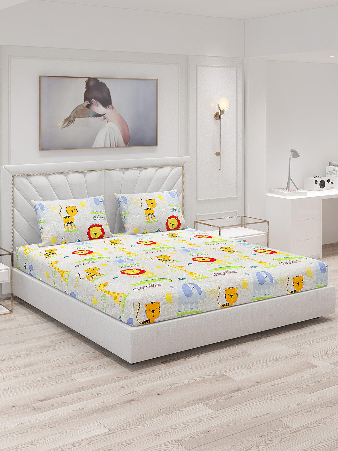 120 GSM  Polyester Double Bed Bedsheet with 2 Pillow Covers - Updated - Updated