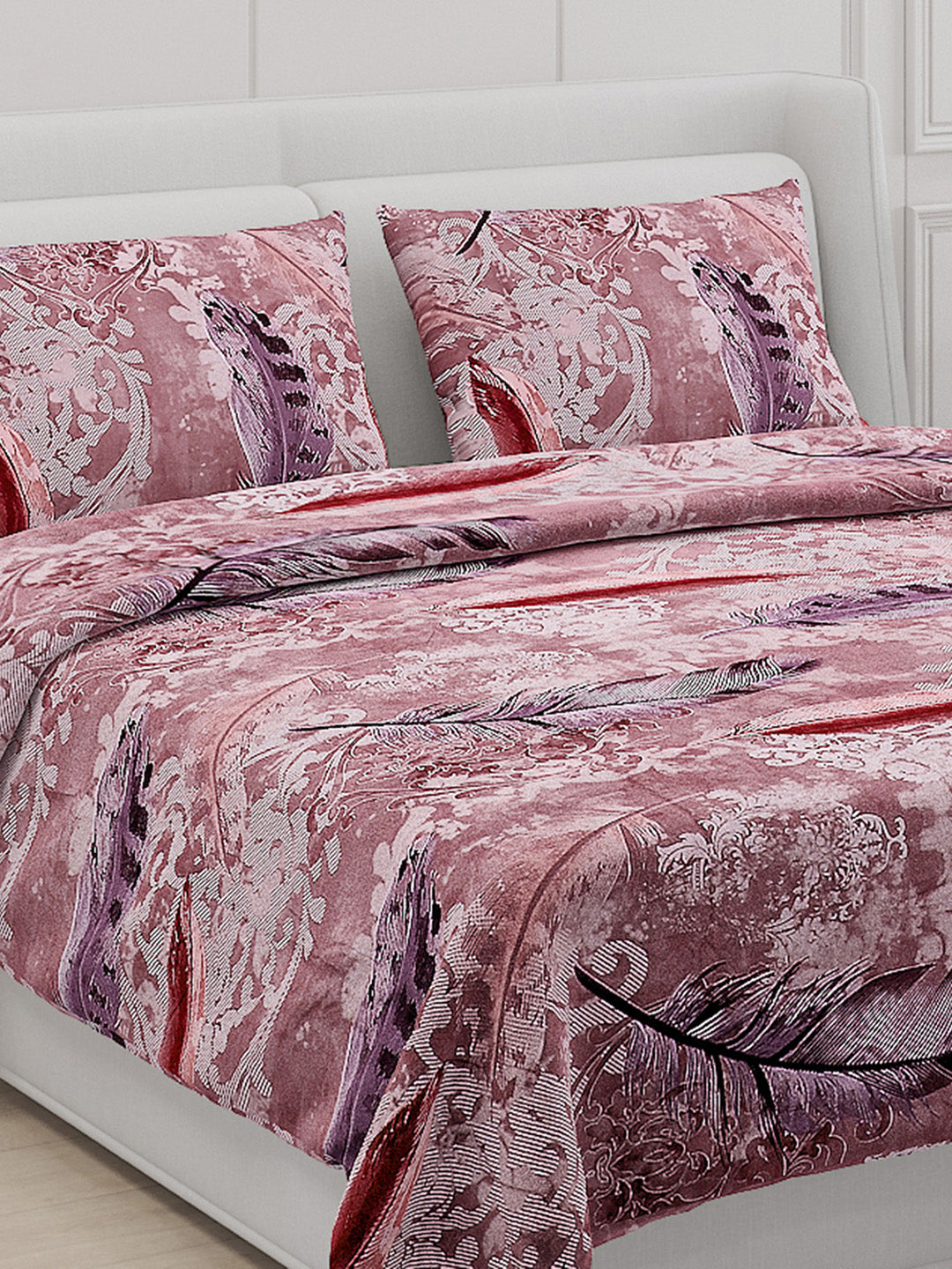 110 GSM Polyester Double Bed Bedsheet with 2 Pillow Covers - Updated - Updated - Updated