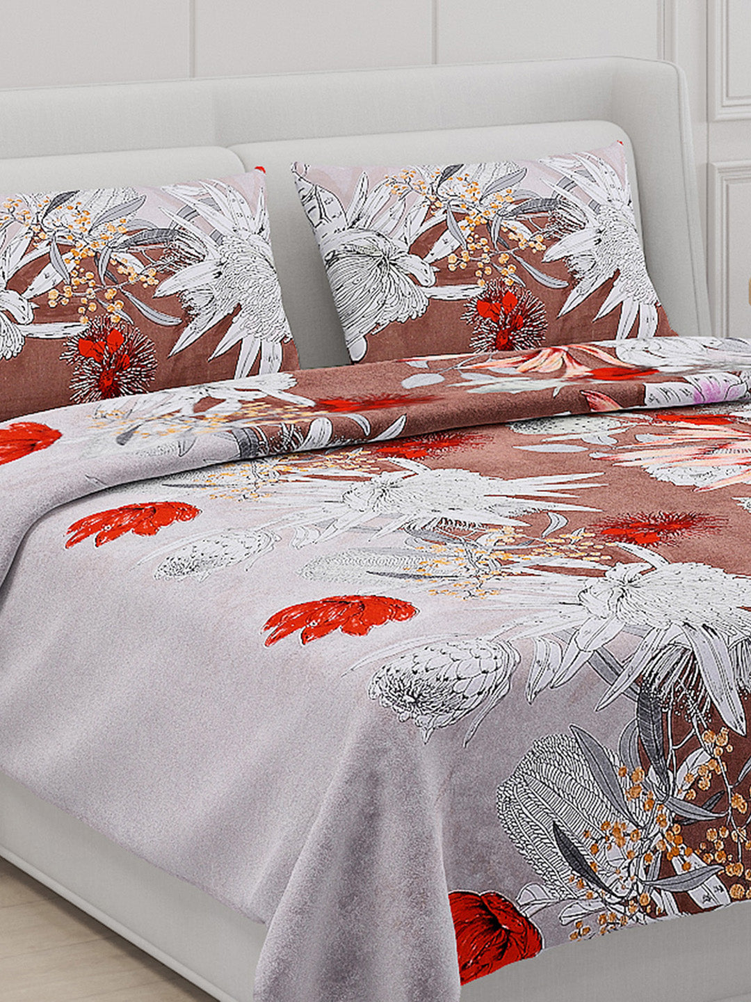 110 GSM Polyester Double Bed Bedsheet with 2 Pillow Covers - Updated - Updated