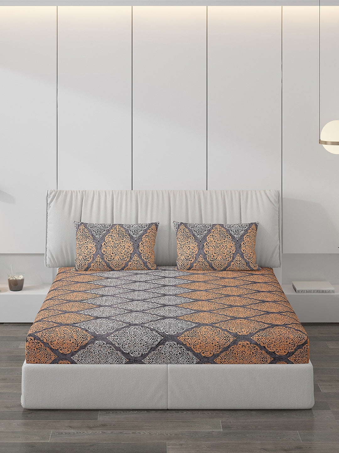 120 GSM  Polyester Double Bed Bedsheet with 2 Pillow Covers - Updated - Updated