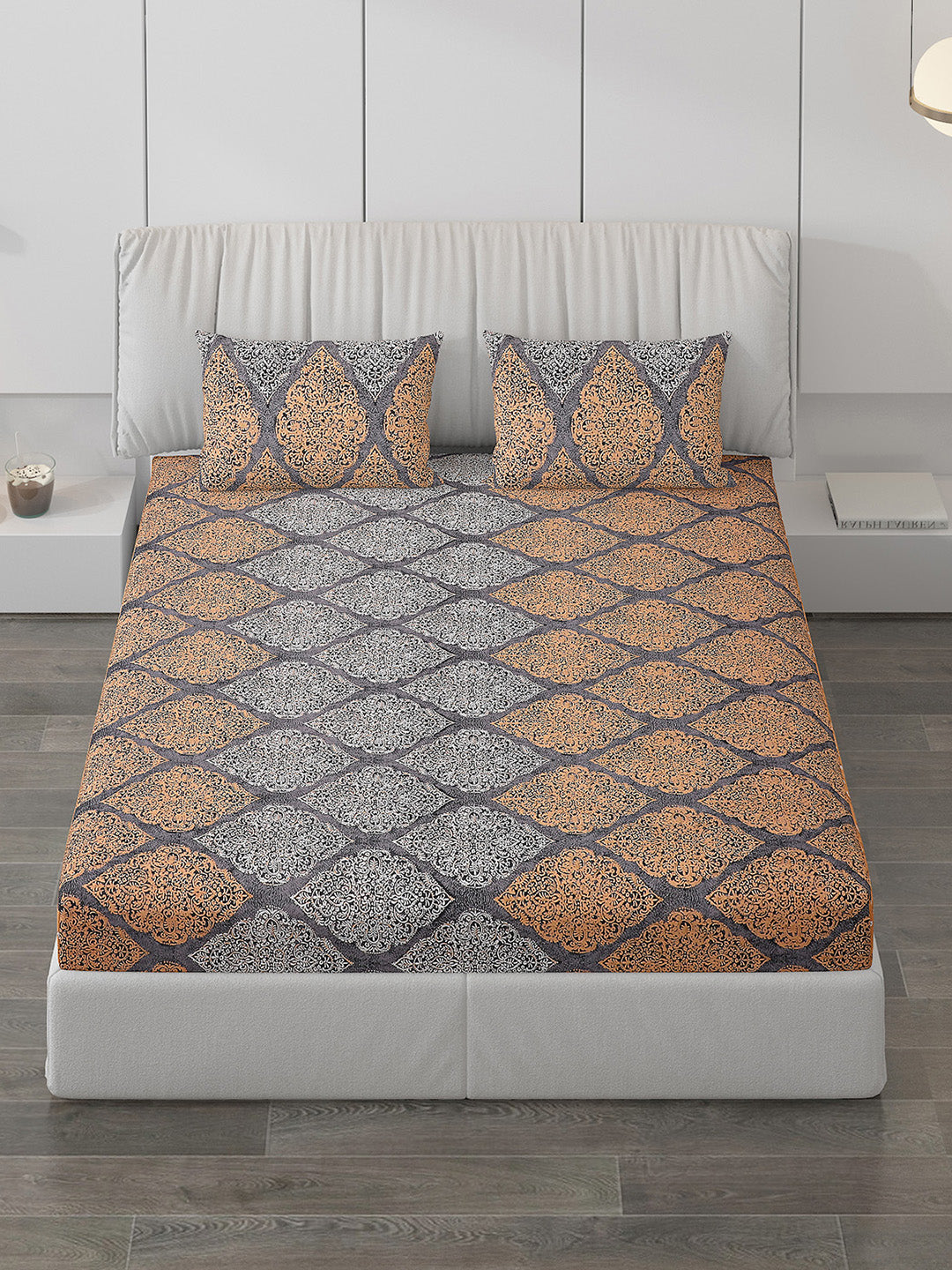 120 GSM  Polyester Double Bed Bedsheet with 2 Pillow Covers - Updated - Updated