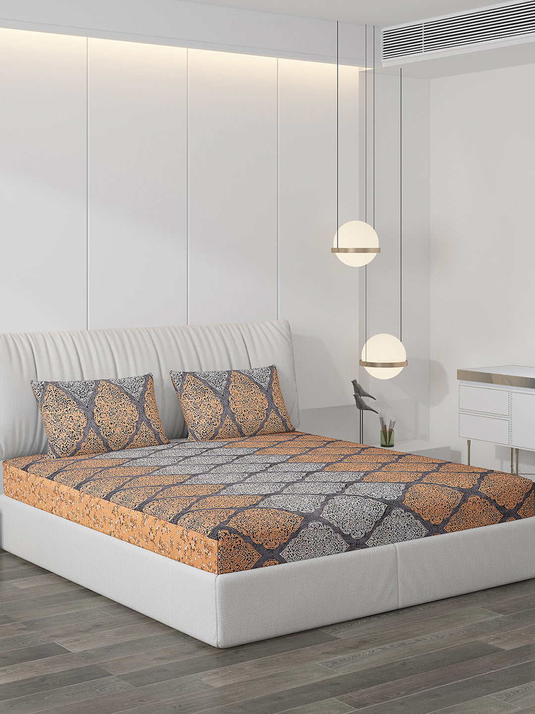 120 GSM  Polyester Double Bed Bedsheet with 2 Pillow Covers - Updated - Updated