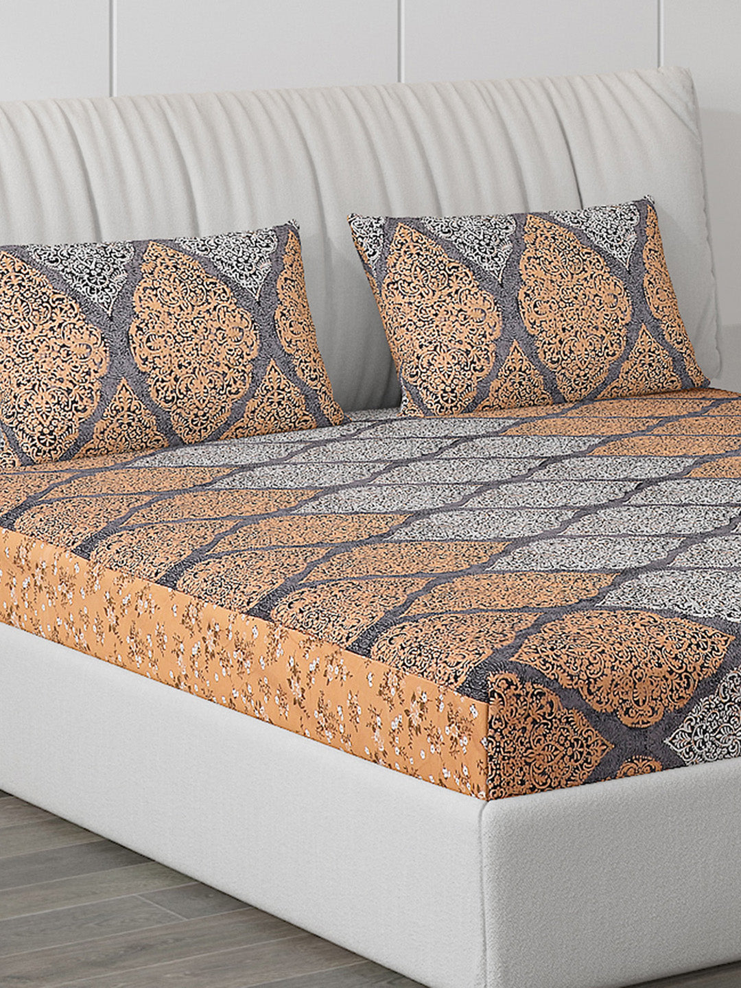 120 GSM  Polyester Double Bed Bedsheet with 2 Pillow Covers - Updated - Updated