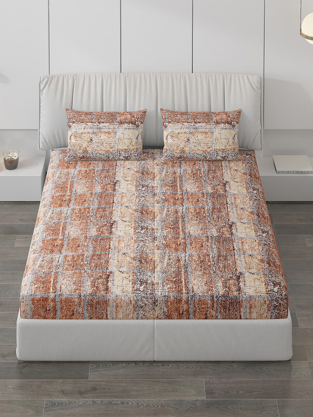 120 GSM  Polyester Double Bed Bedsheet with 2 Pillow Covers - Updated - Updated