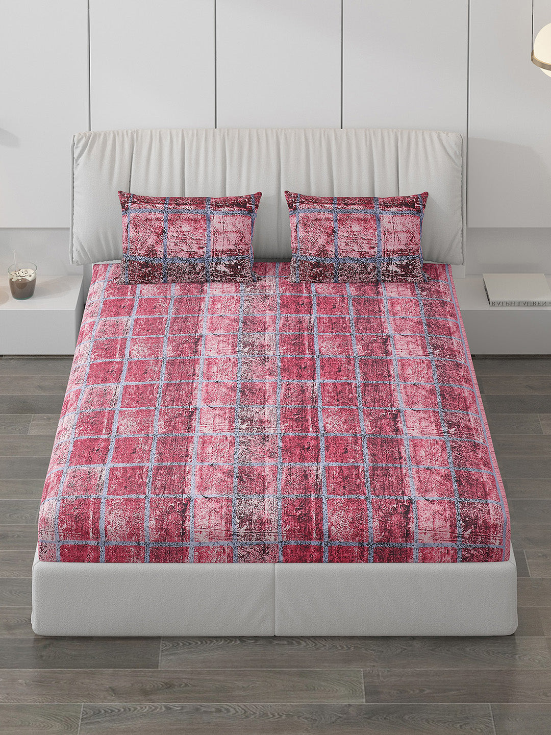 120 GSM  Polyester Double Bed Bedsheet with 2 Pillow Covers - Updated - Updated