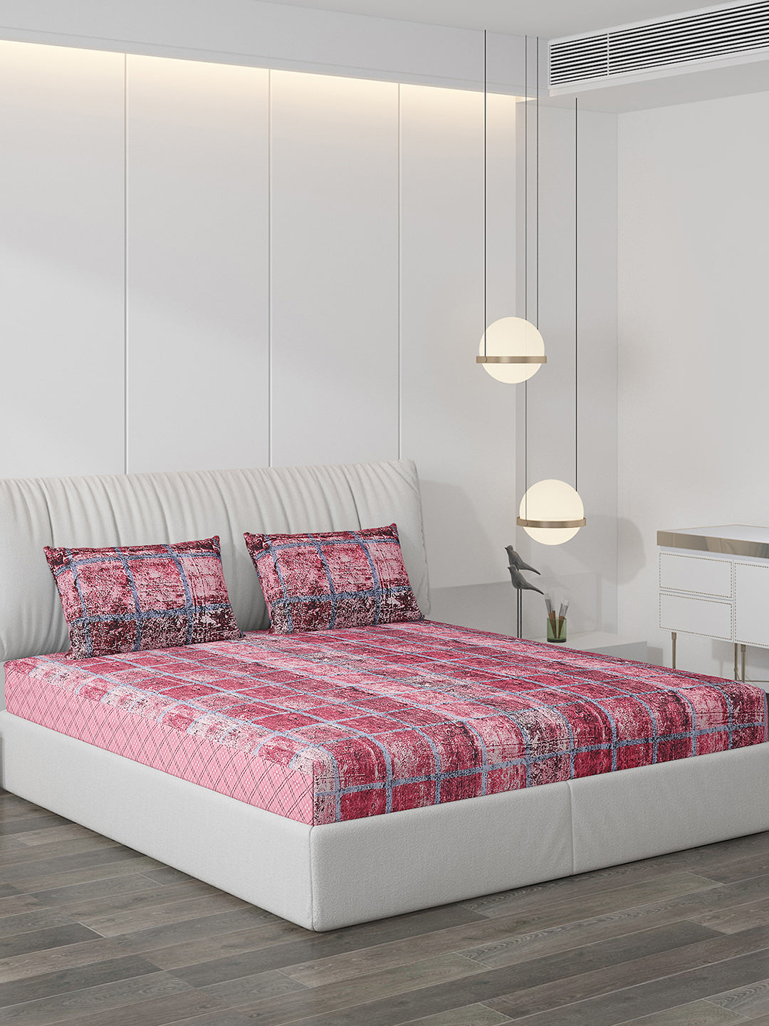 120 GSM  Polyester Double Bed Bedsheet with 2 Pillow Covers - Updated - Updated