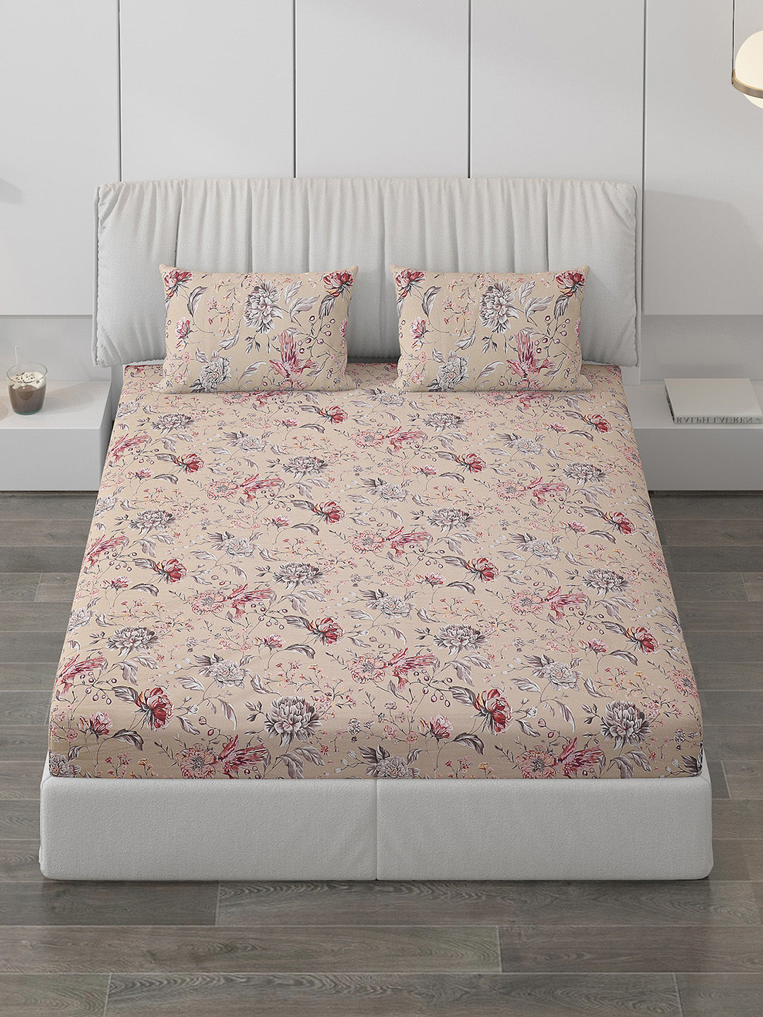 120 GSM  Polyester Double Bed Bedsheet with 2 Pillow Covers - Updated - Updated