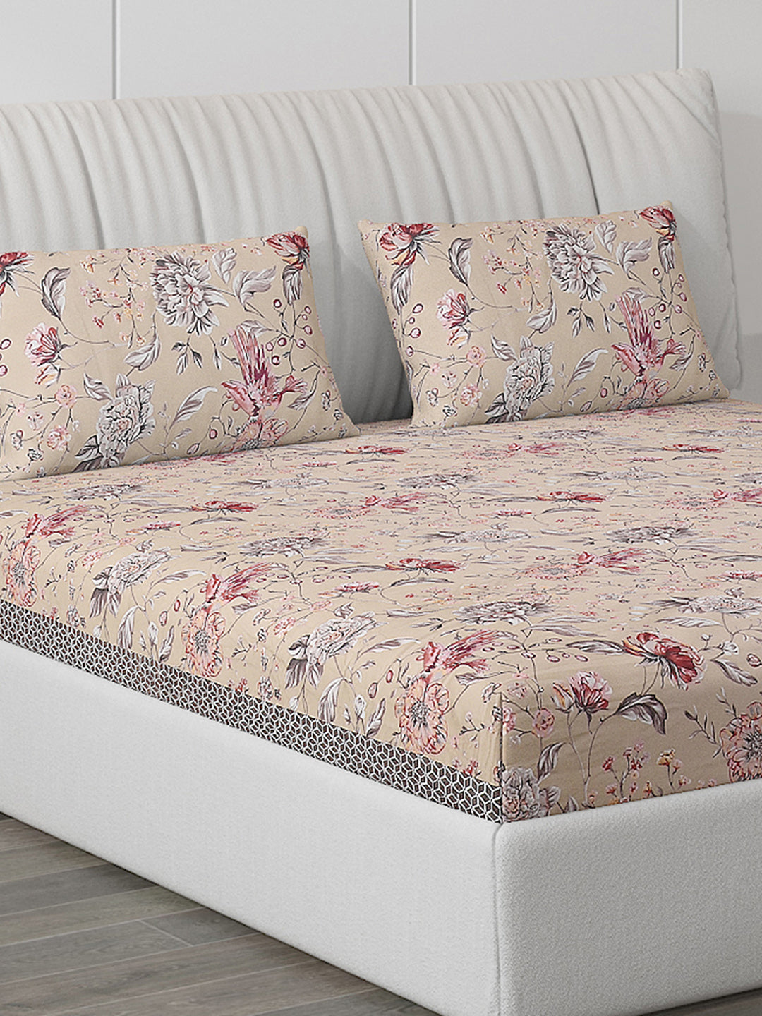 120 GSM  Polyester Double Bed Bedsheet with 2 Pillow Covers - Updated - Updated